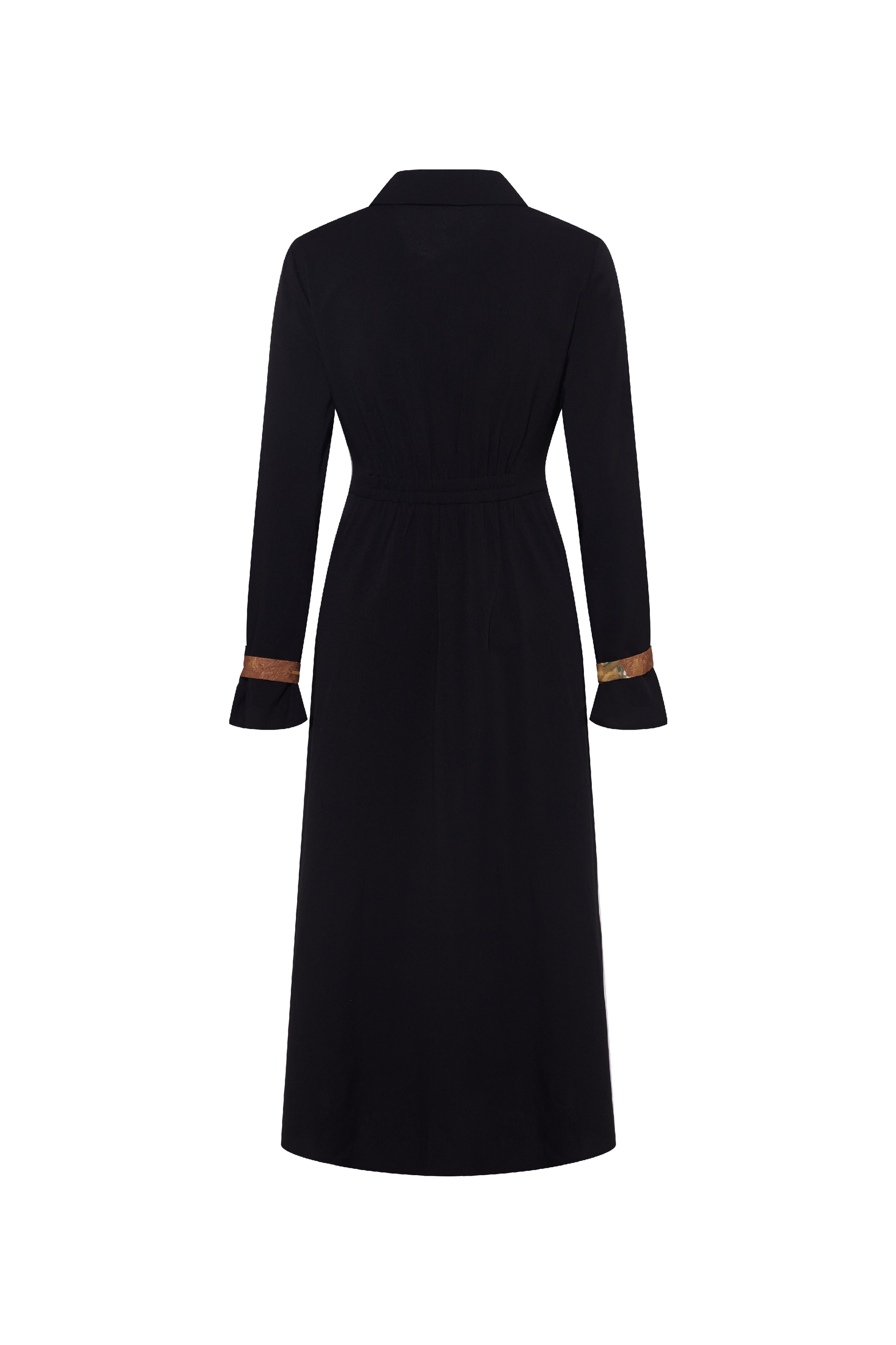Asymmetric Collar Applique Embroidered Dress-LYONSENS