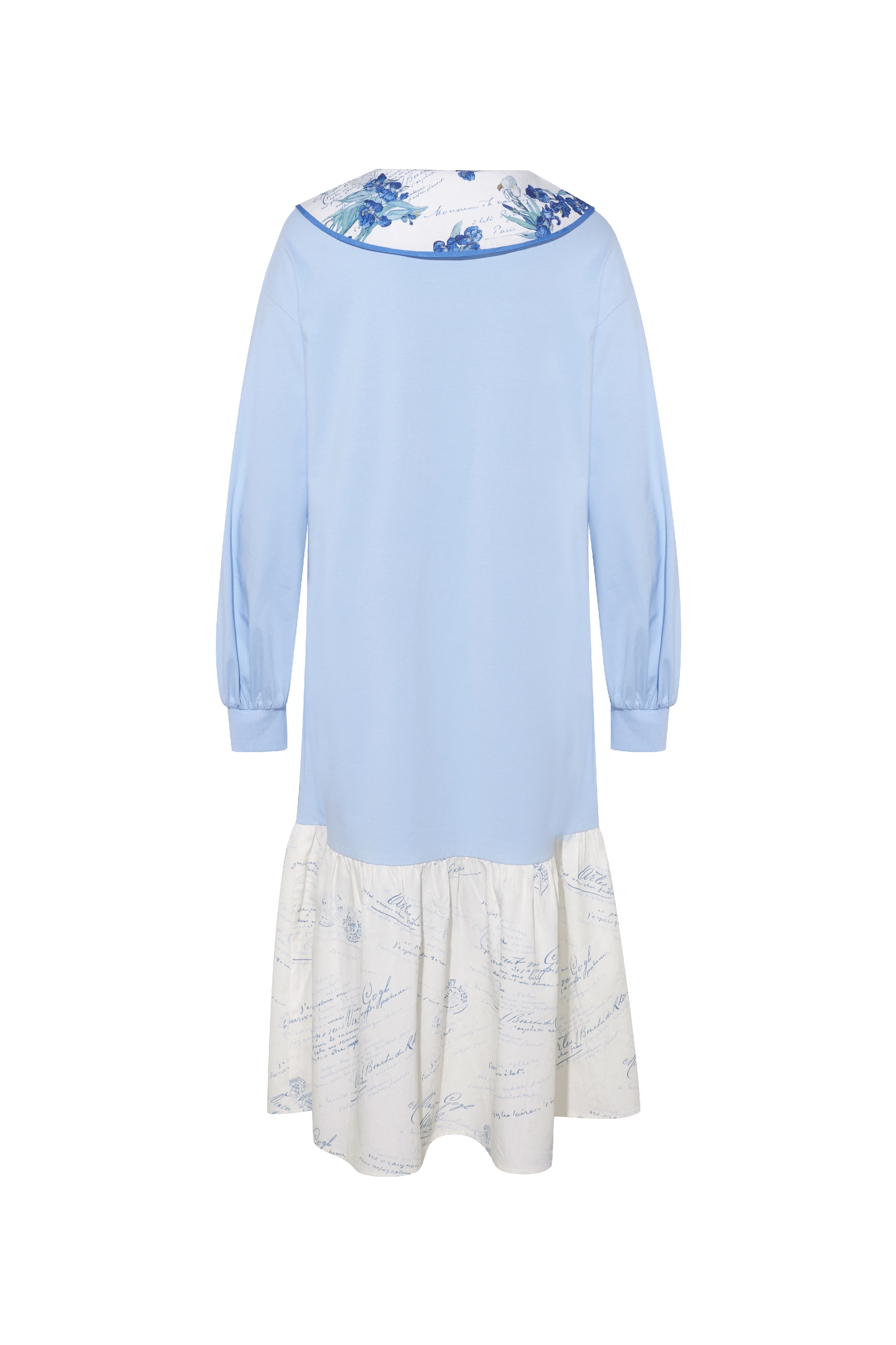 Patchwork Hem Printed Tie-Detail Dress