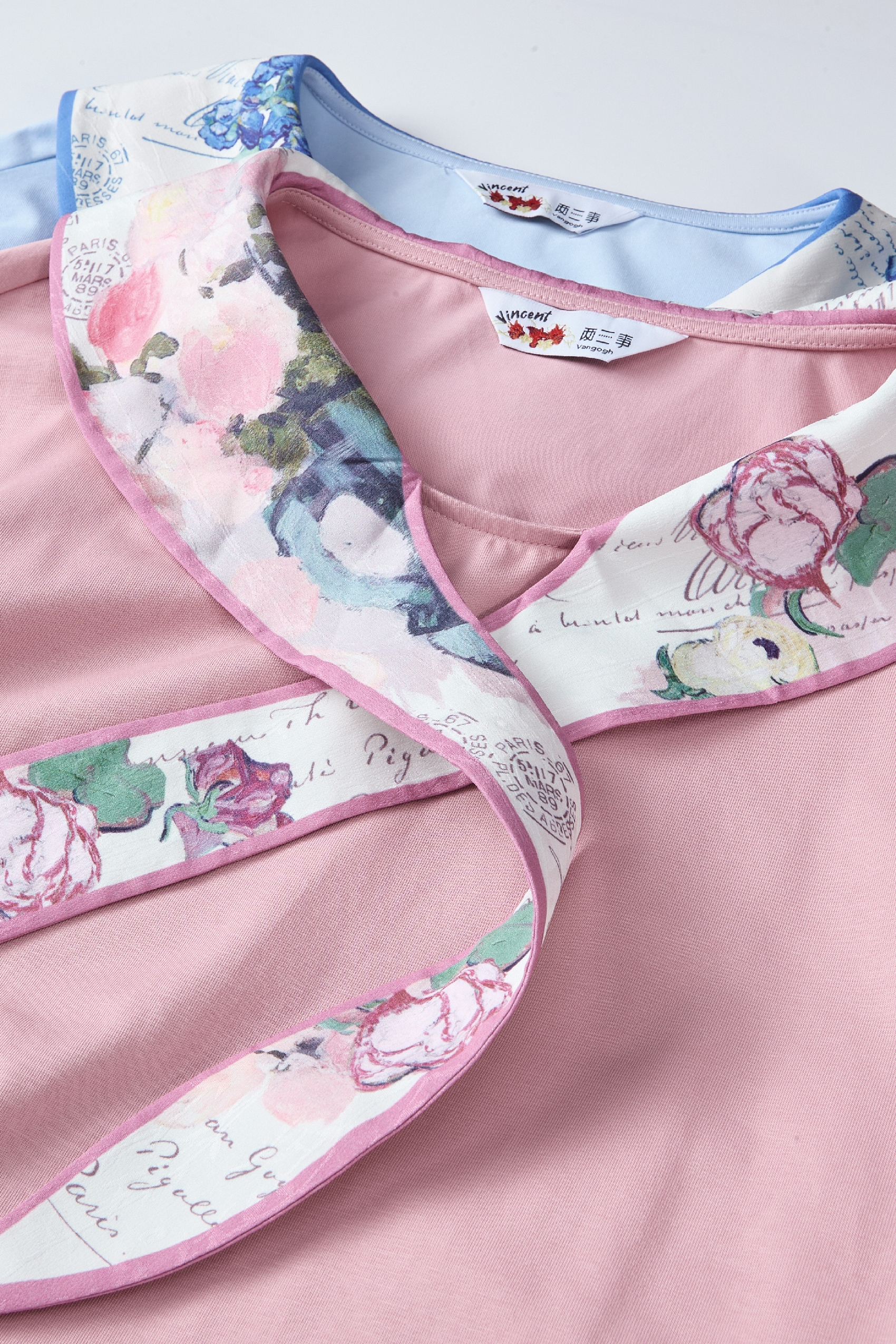 Patchwork Hem Printed Tie-Detail Dress