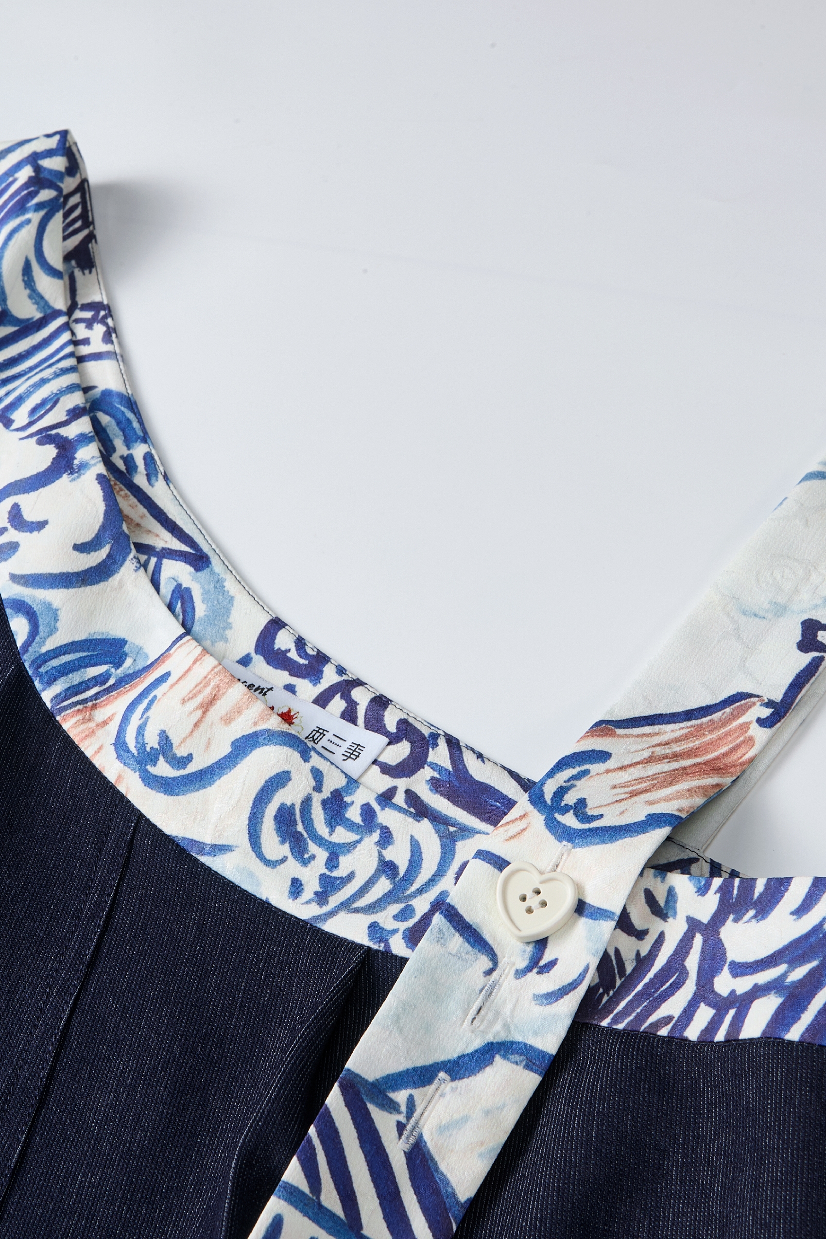 Applique Embroidered Asymmetric Pinafore Dress