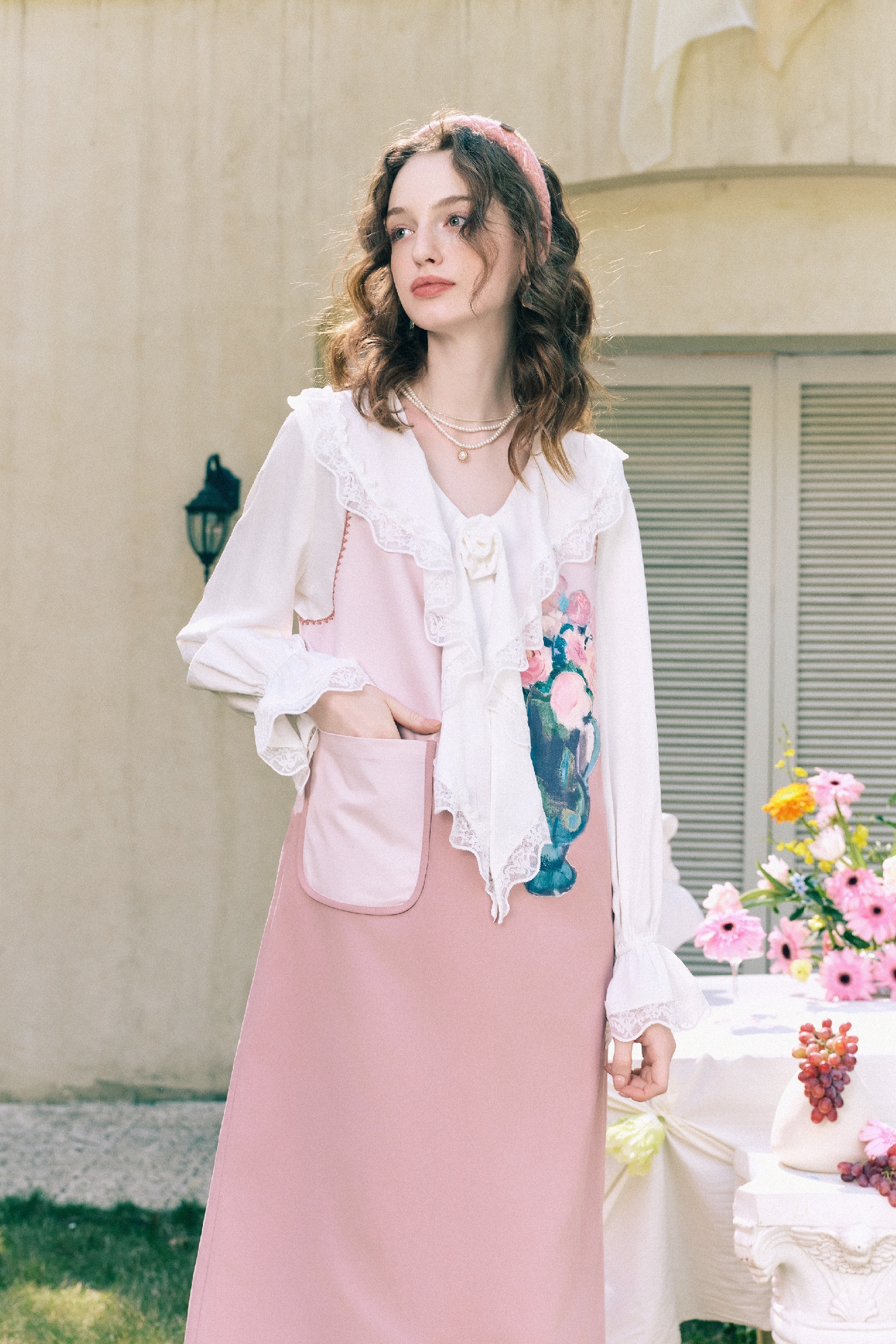 Color-Block Printed Sleeveless Dress