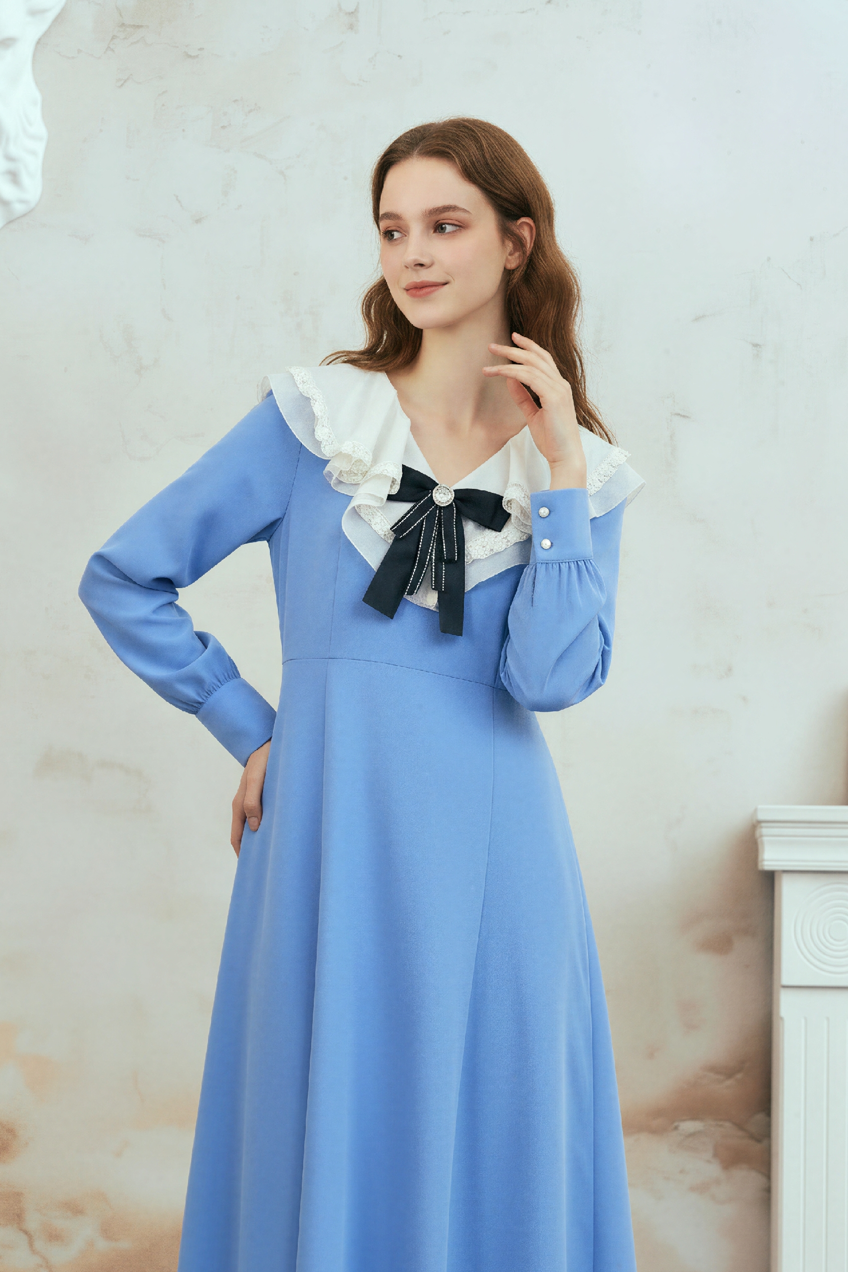 Vintage Embroidered Dress-LYONSENS