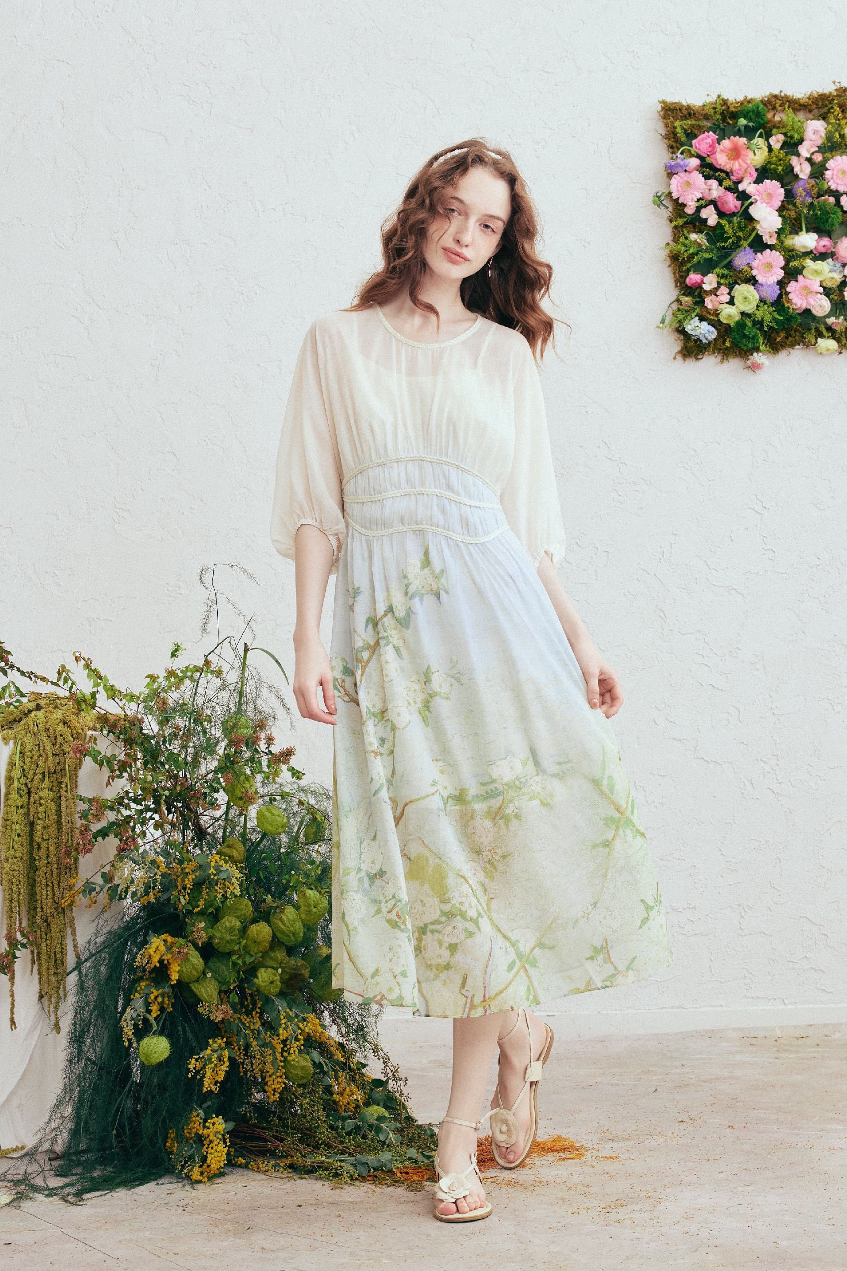 Printed Tie-Waist Dress