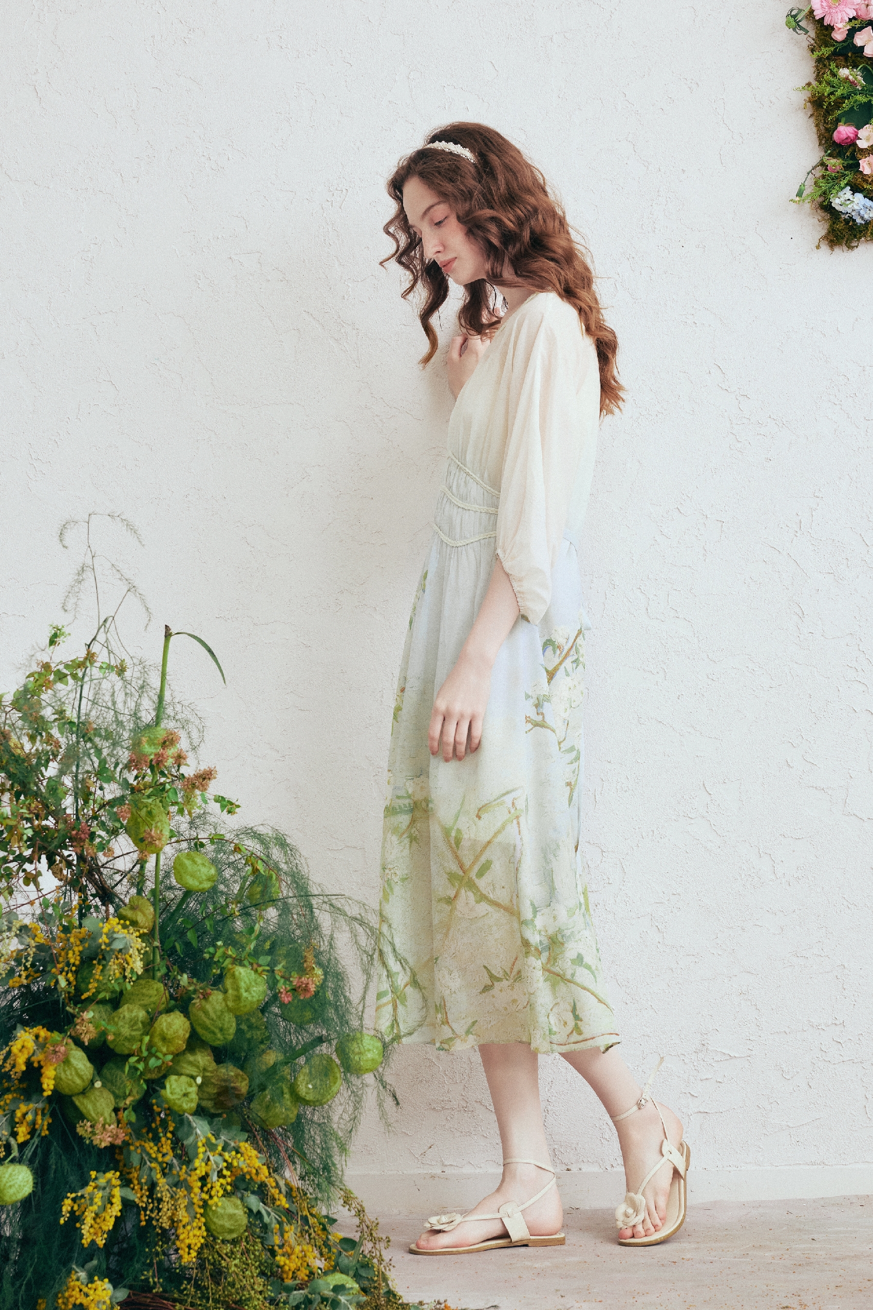 Printed Tie-Waist Dress