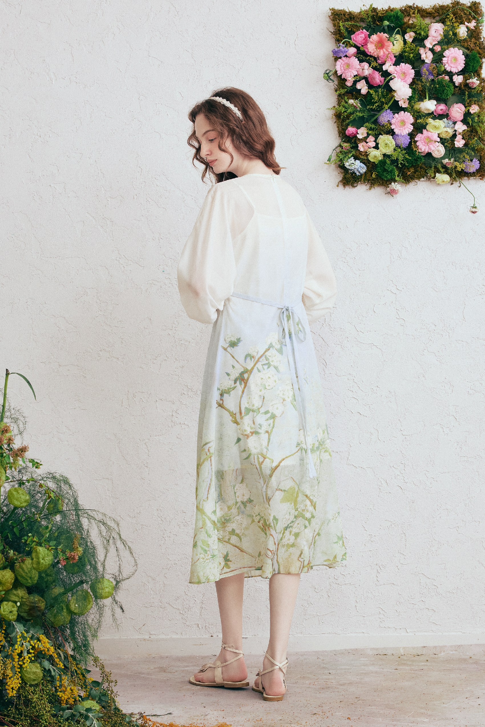 Printed Tie-Waist Dress