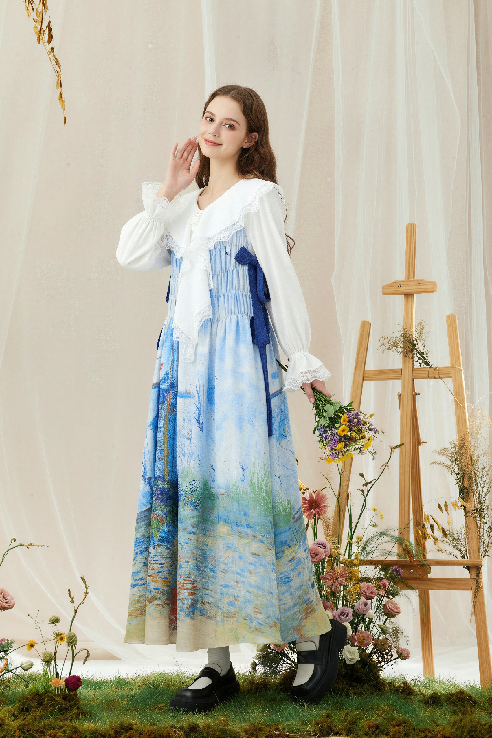 Printed Spaghetti Strap Dress