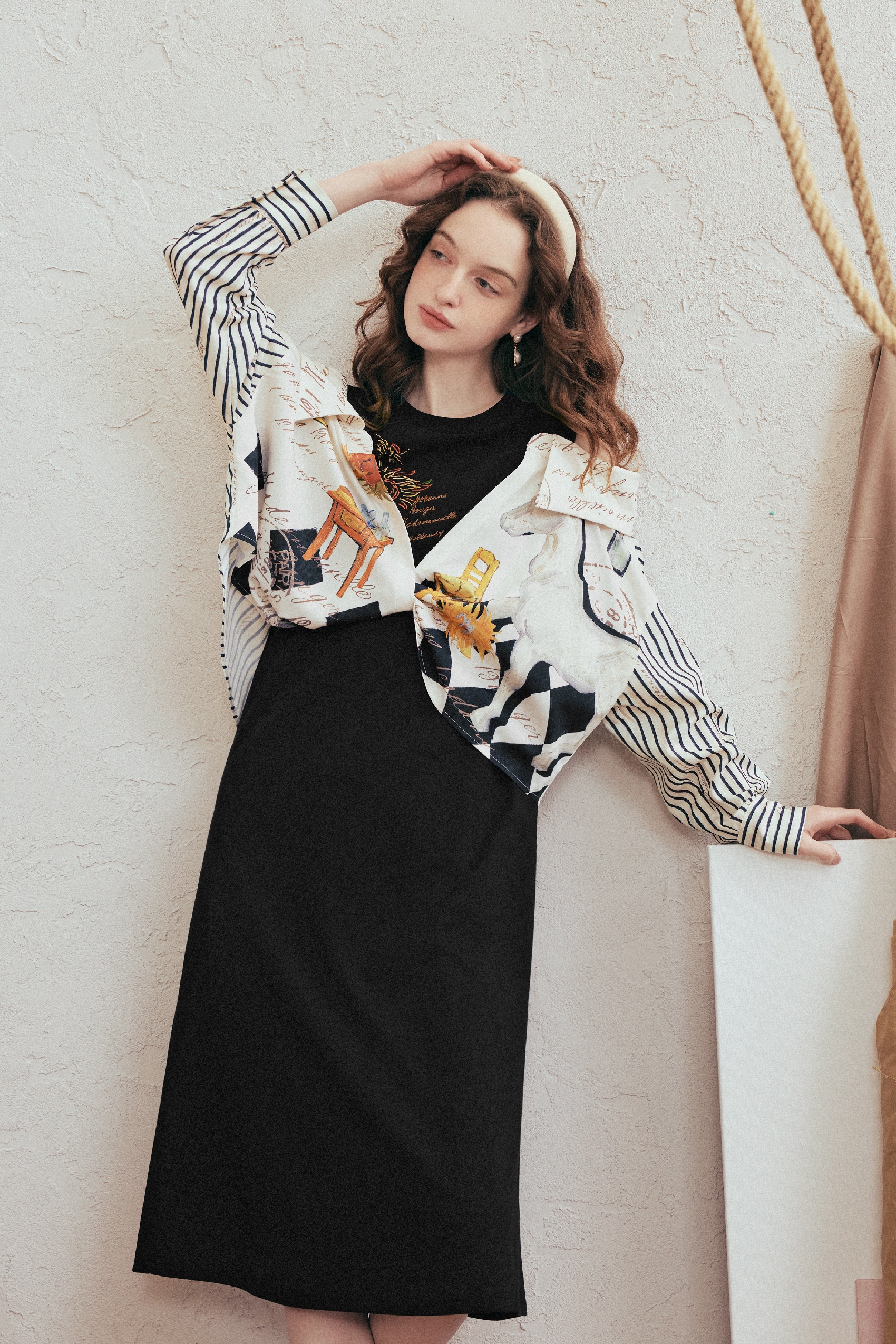 Faux Layered Embroidered Dress