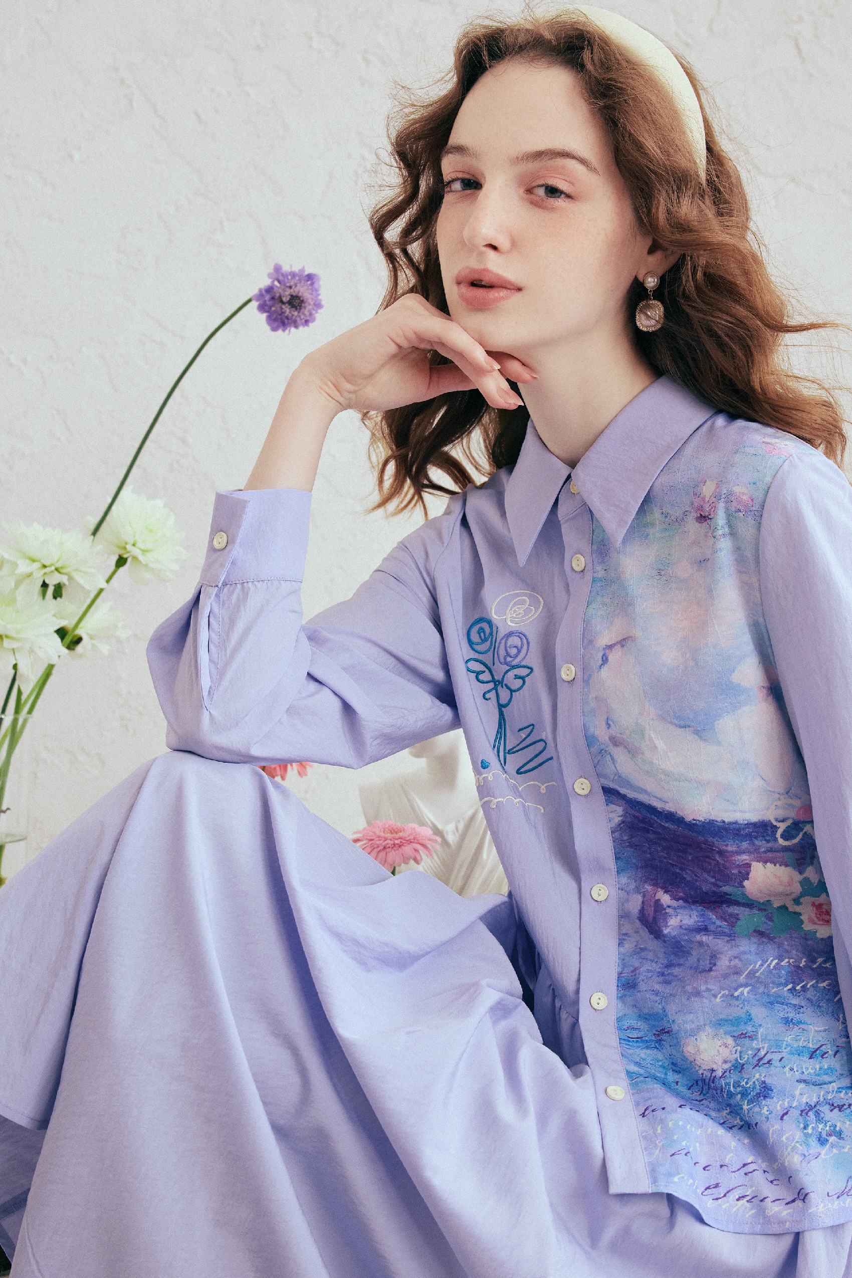 Embroidered A-Line Dress