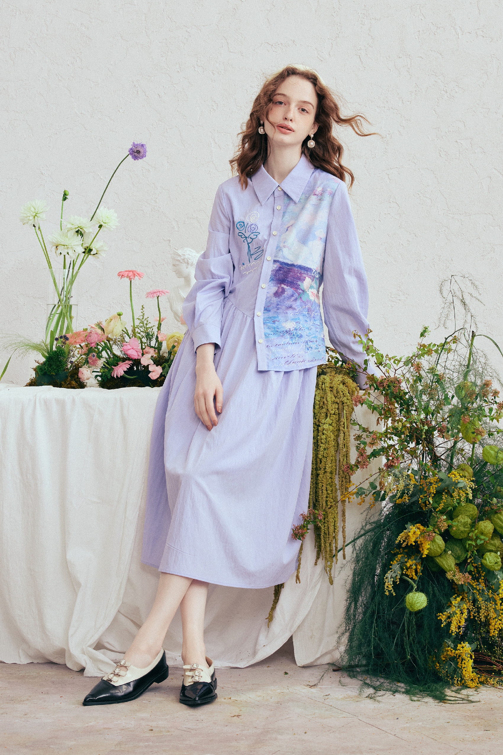 Embroidered A-Line Dress