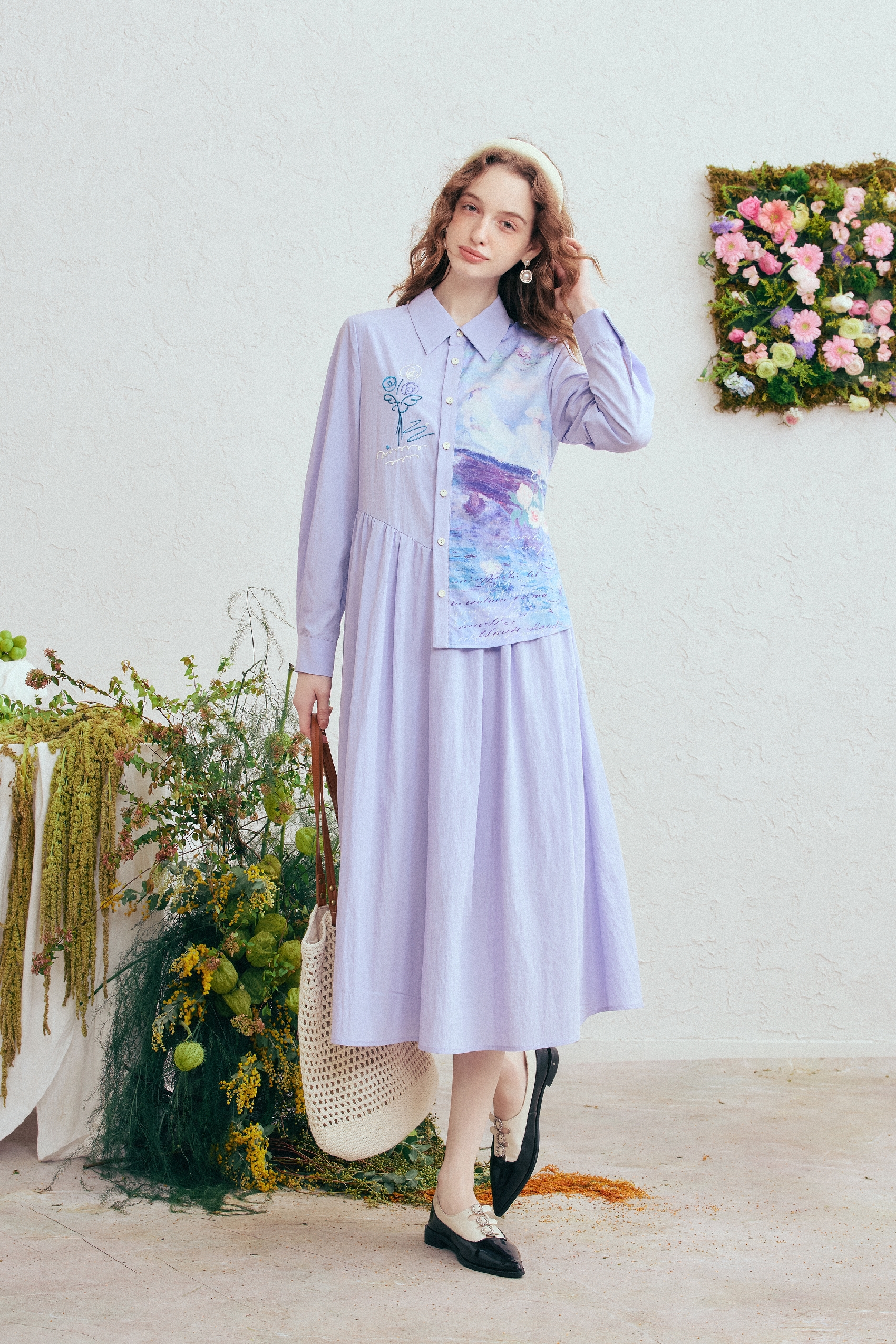 Embroidered A-Line Dress