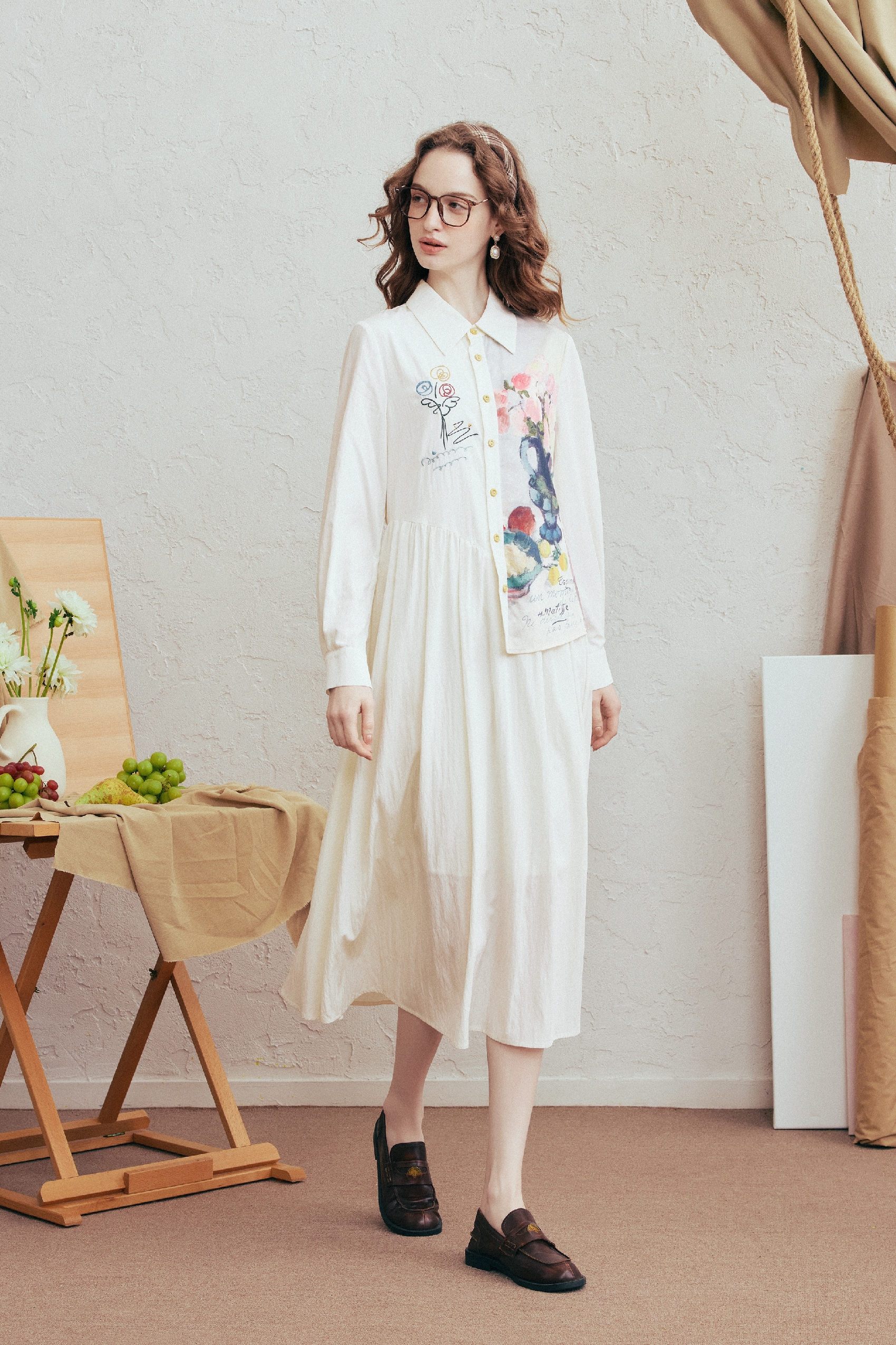 Embroidered A-Line Dress