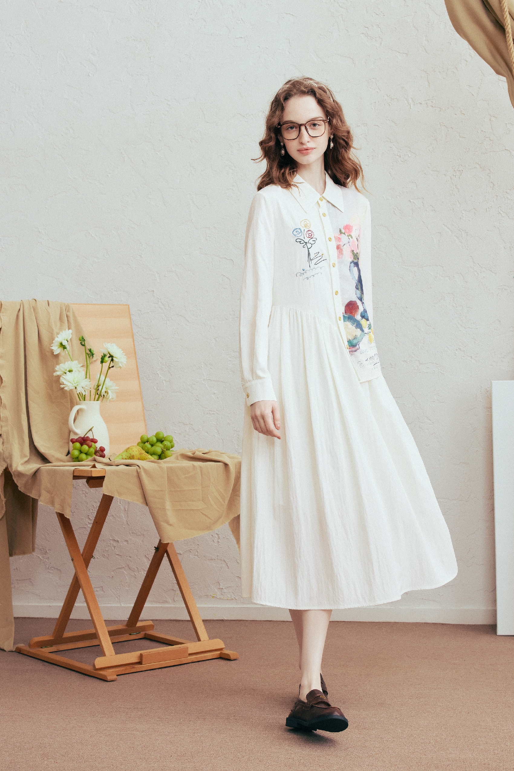 Embroidered A-Line Dress