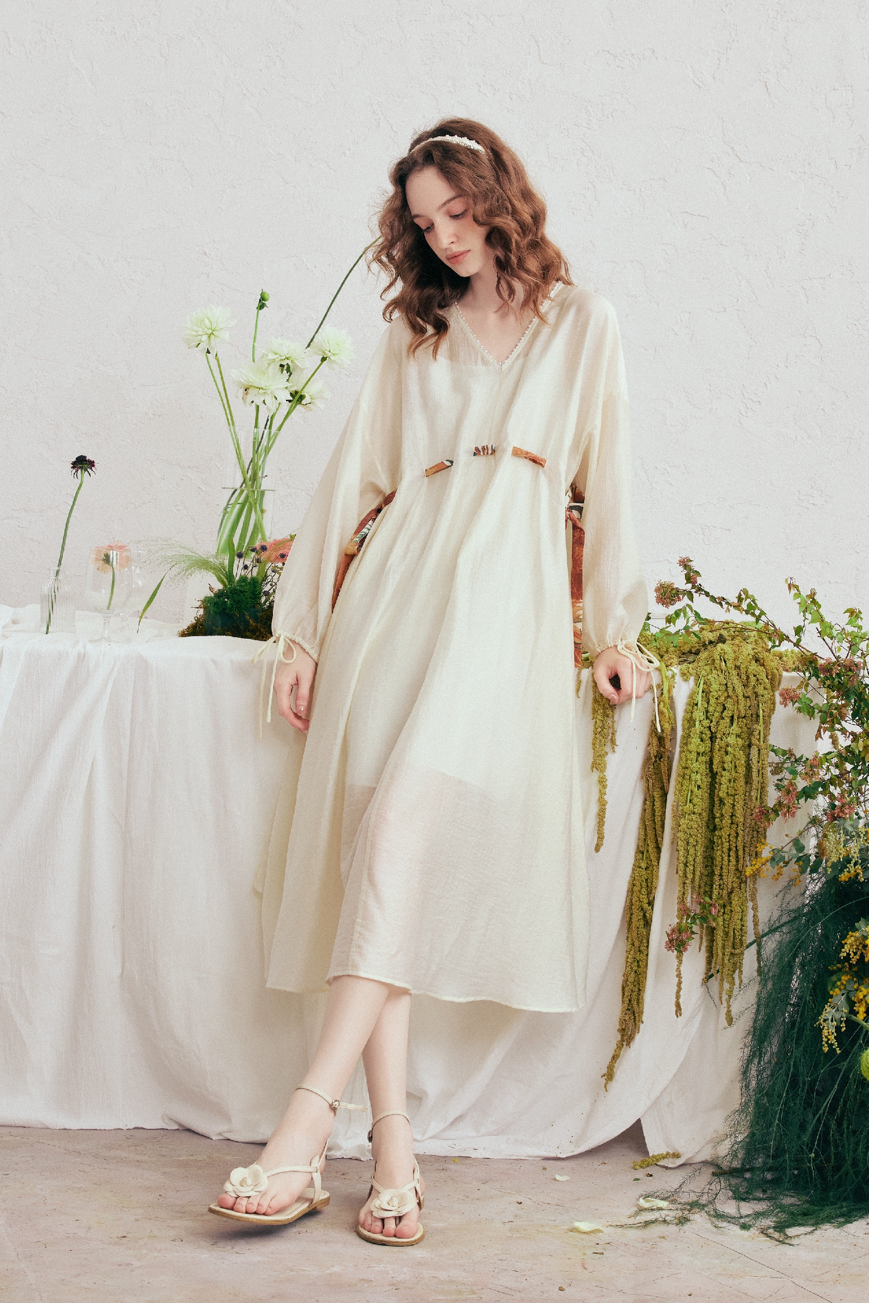 Drawstring Waist Two-Piece Dress