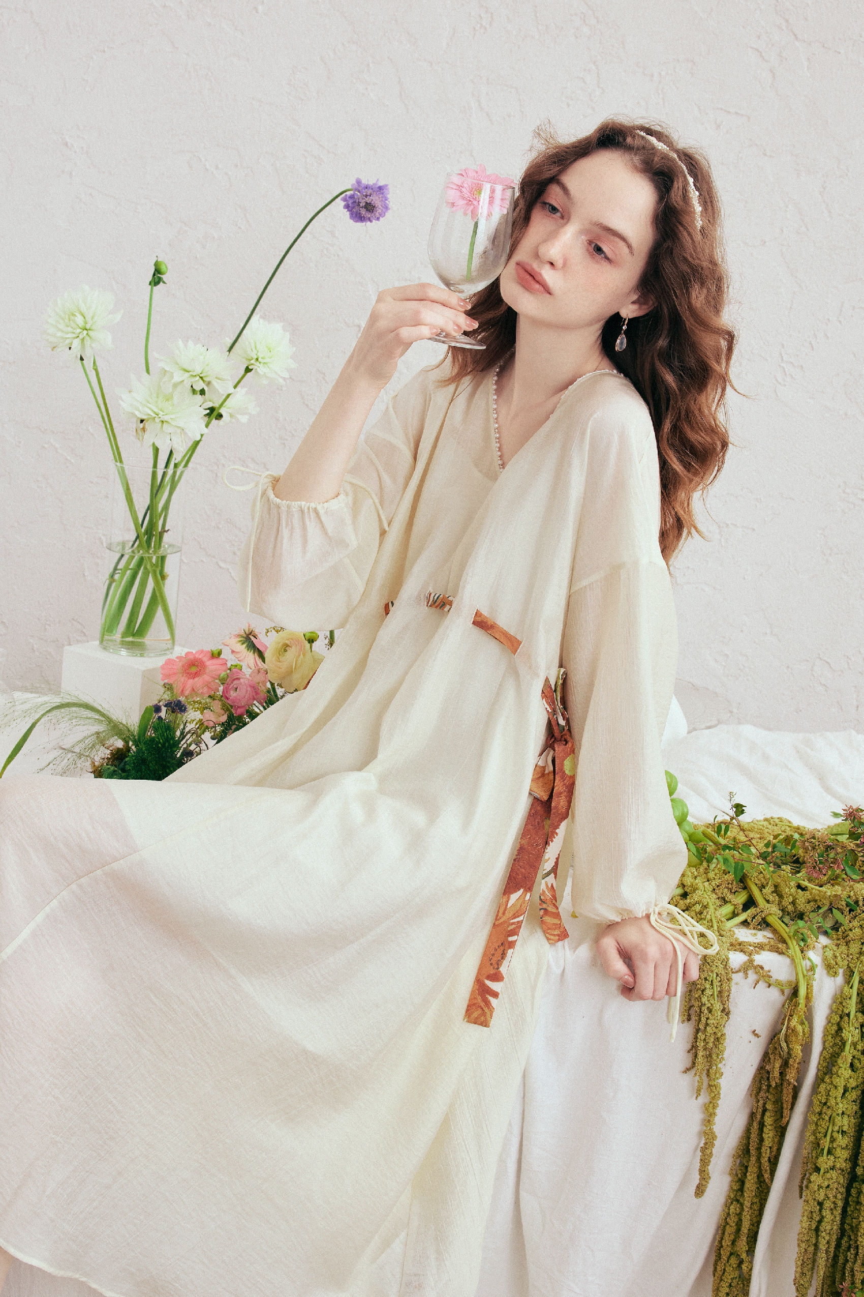 Drawstring Waist Two-Piece Dress