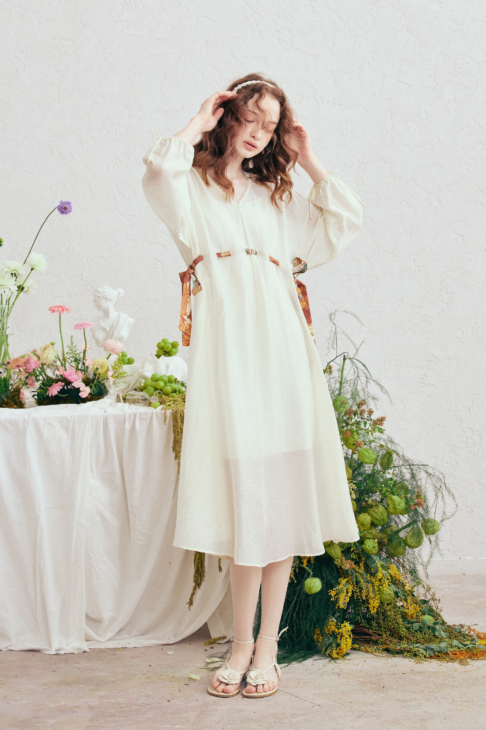 Drawstring Waist Two-Piece Dress