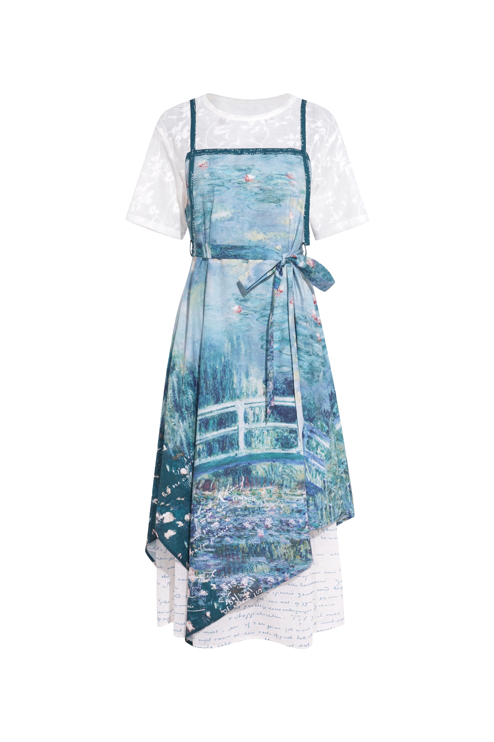 Green Printed Dress-LYONSENS
