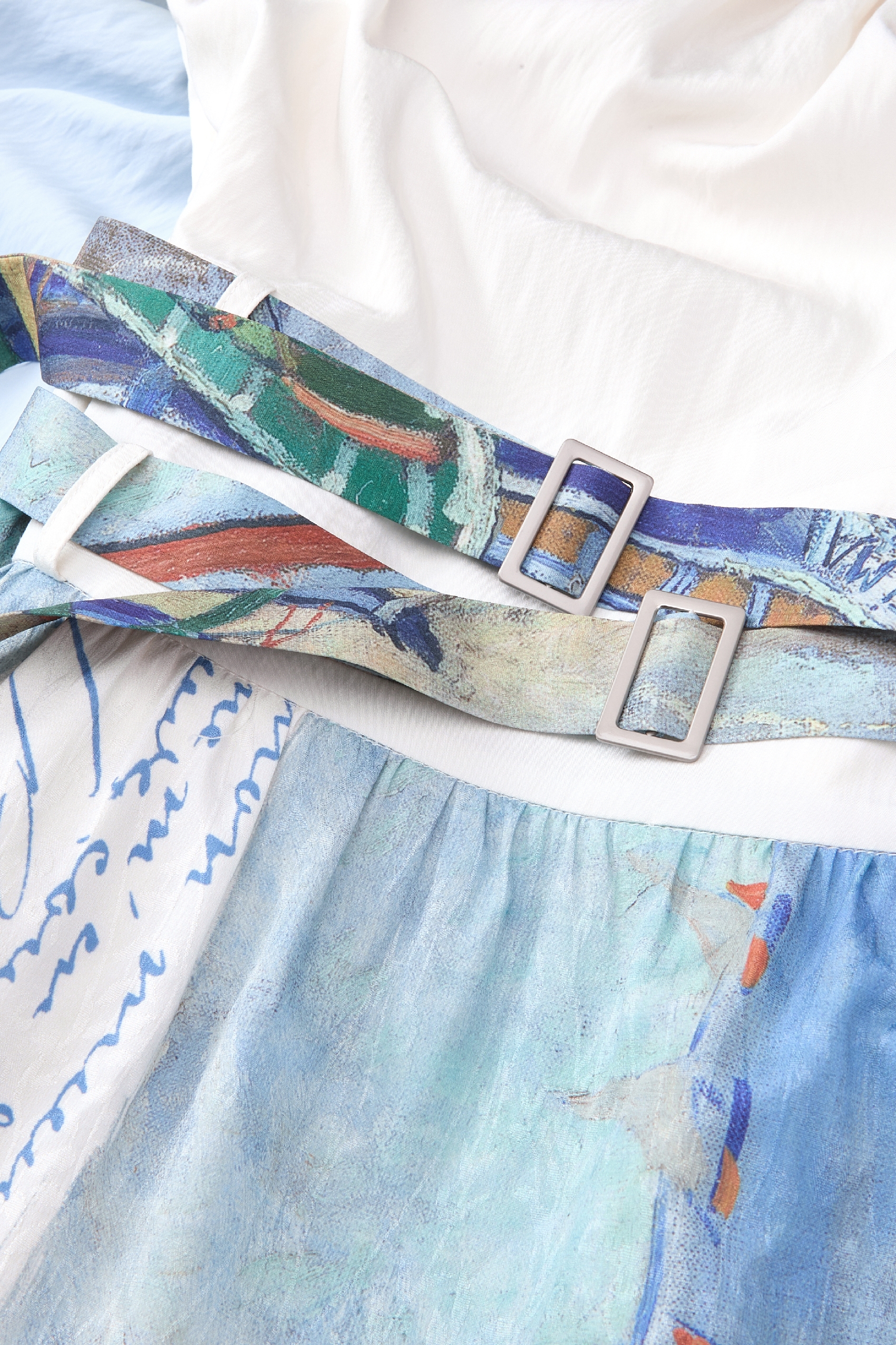 Waist-Cinching Printed Dress