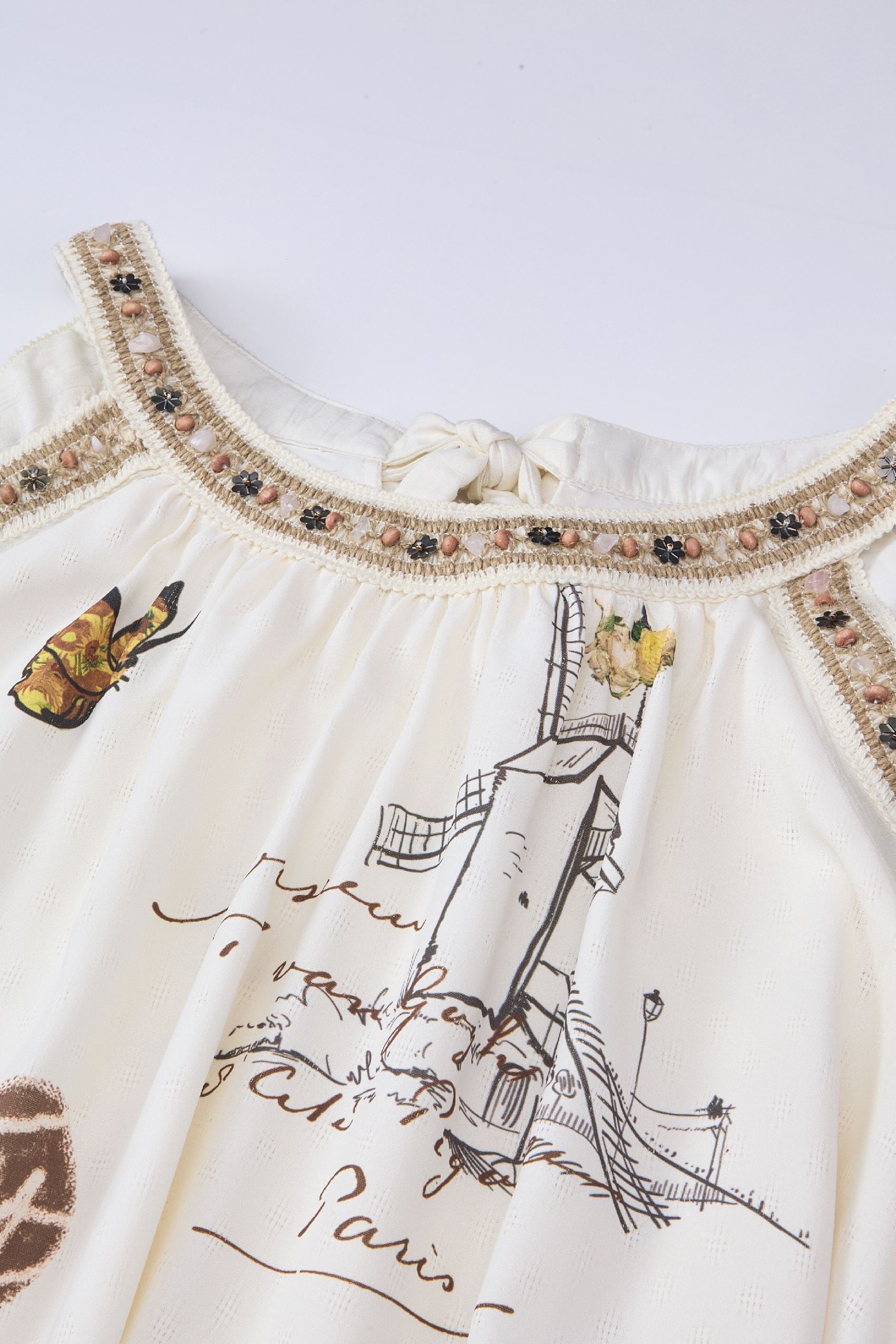 Apricot Printed Dress-LYONSENS