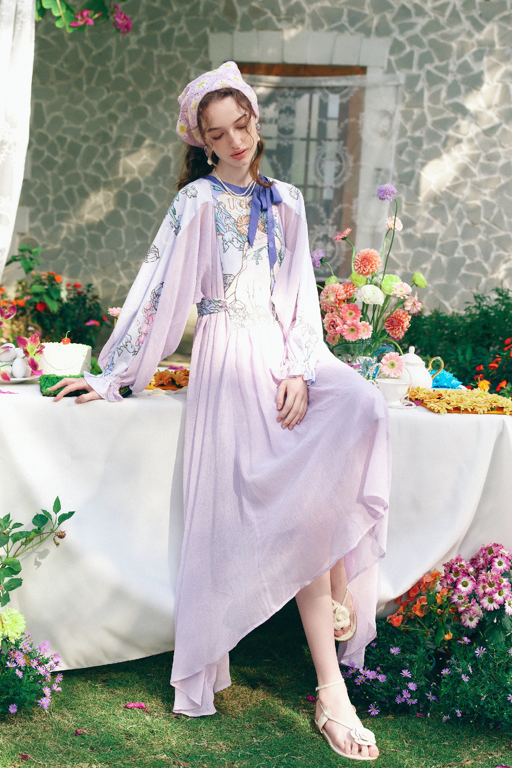 French Style Printed Dress