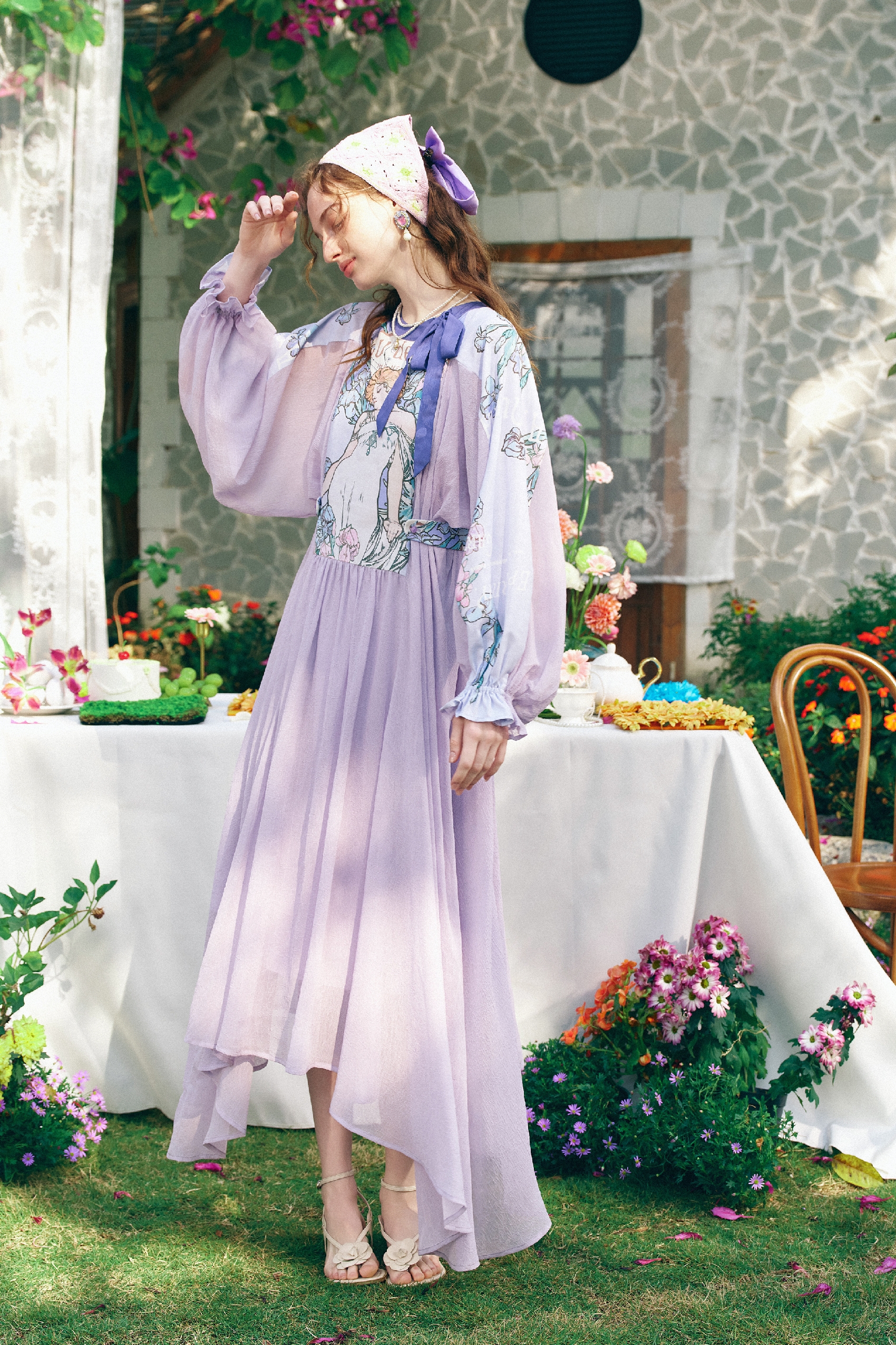 French Style Printed Dress