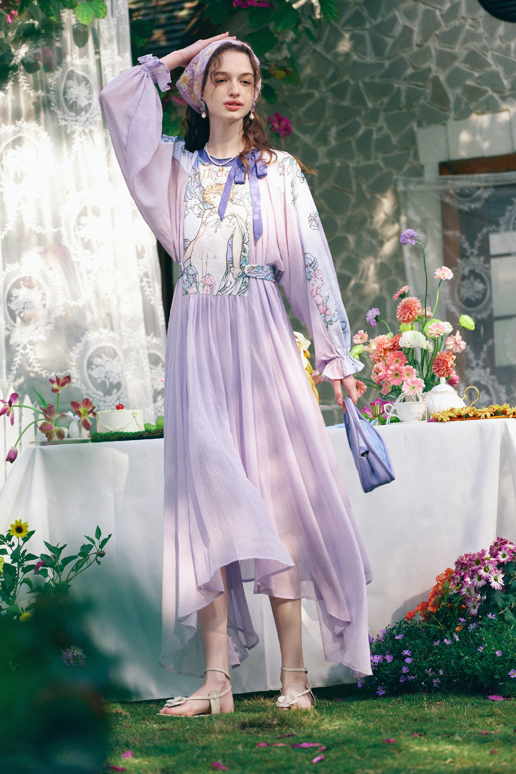 French Style Printed Dress