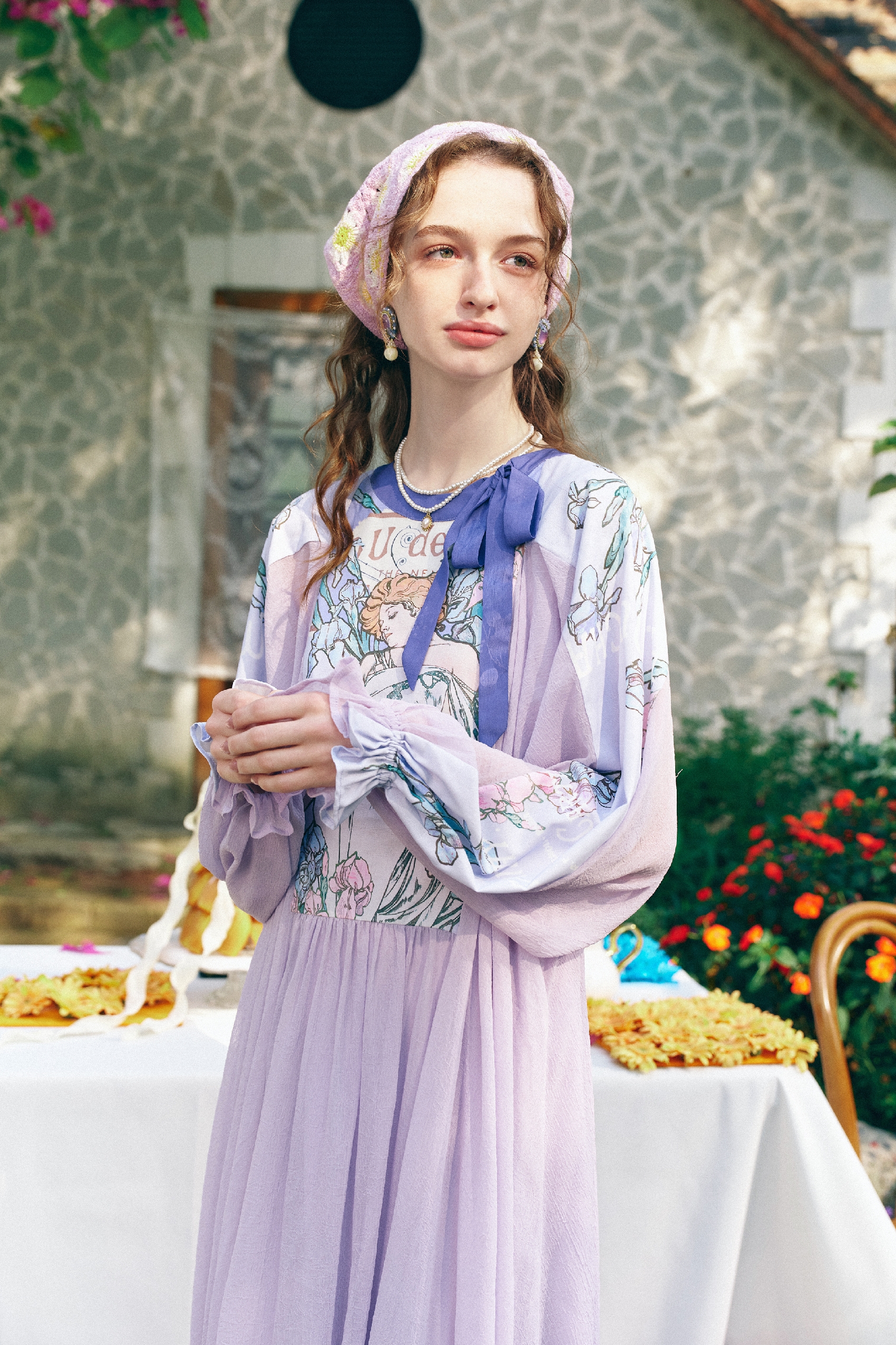 French Style Printed Dress