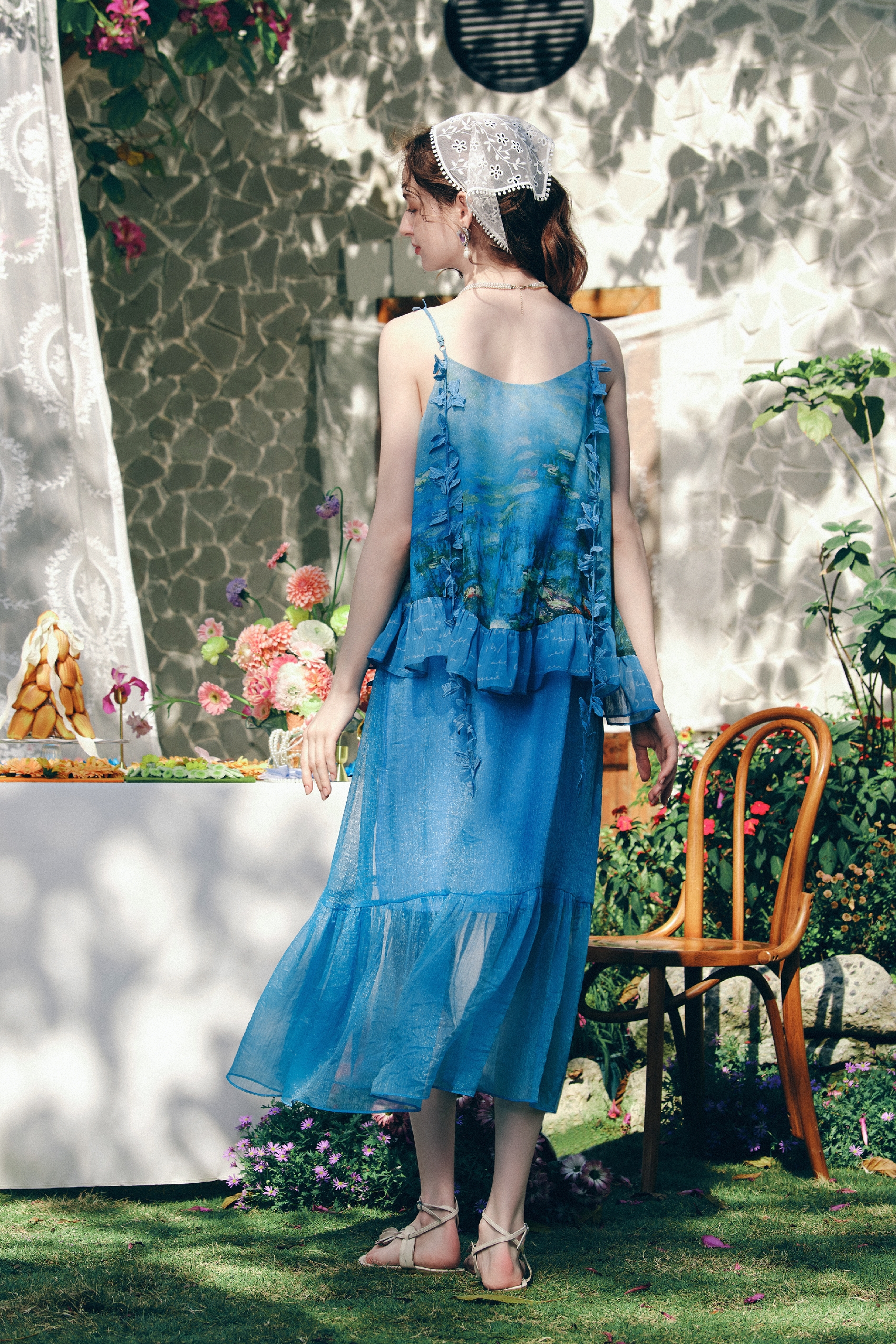 Blue Waist-Cinching Dress