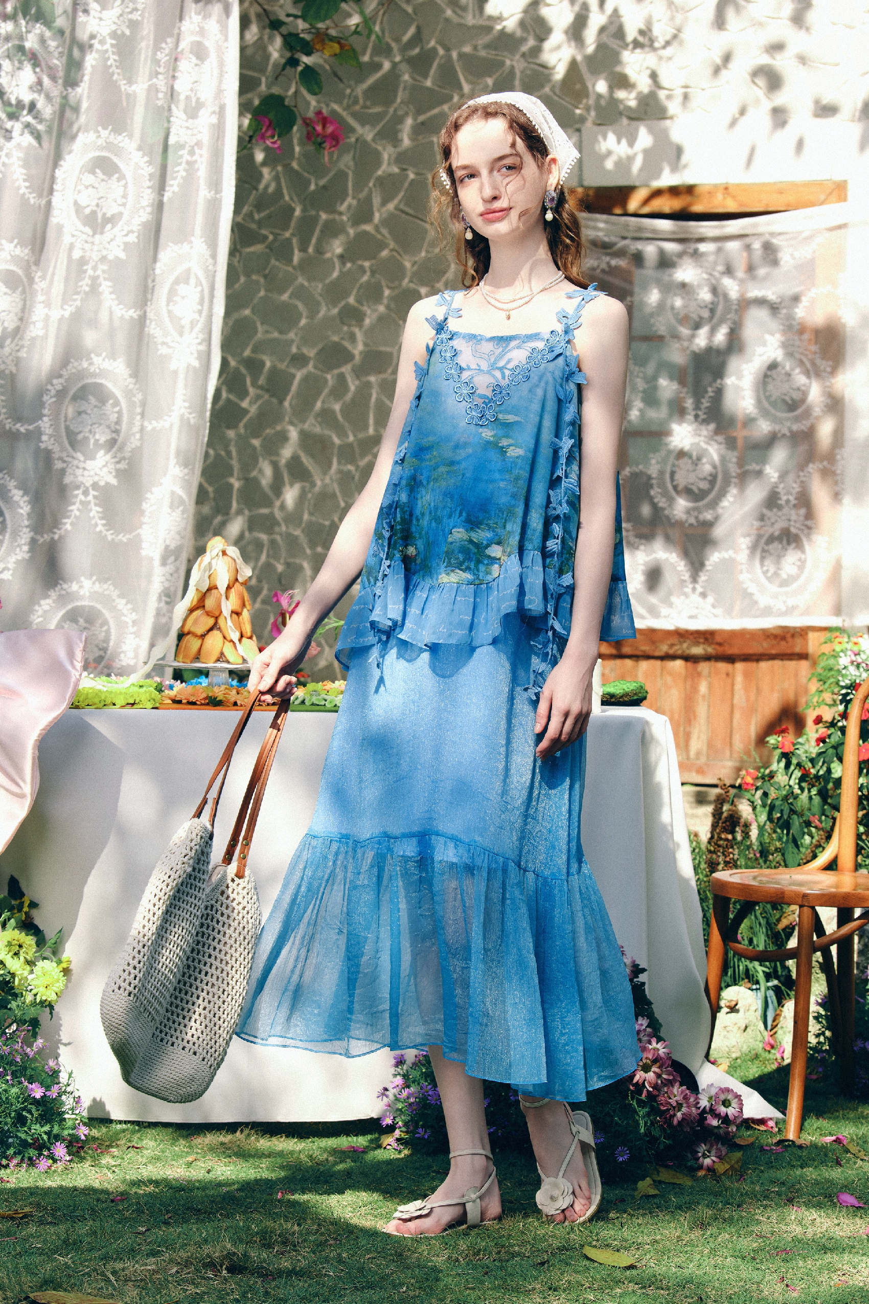 Blue Waist-Cinching Dress