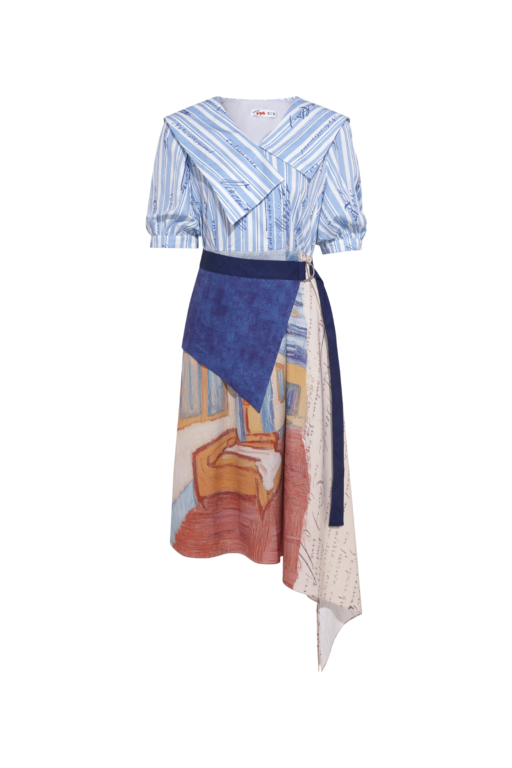 Lapel Collar Printed Dress