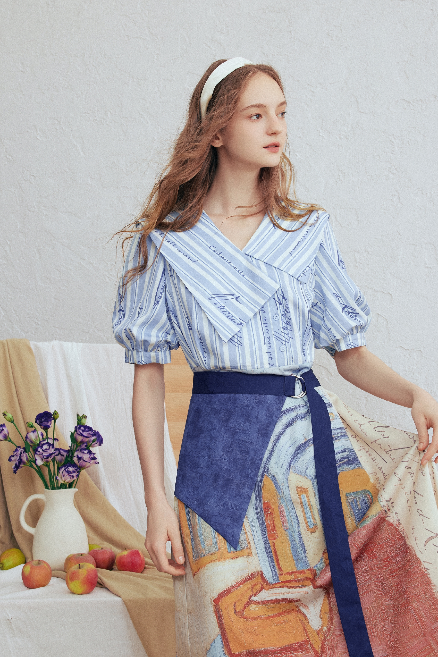 Lapel Collar Printed Dress