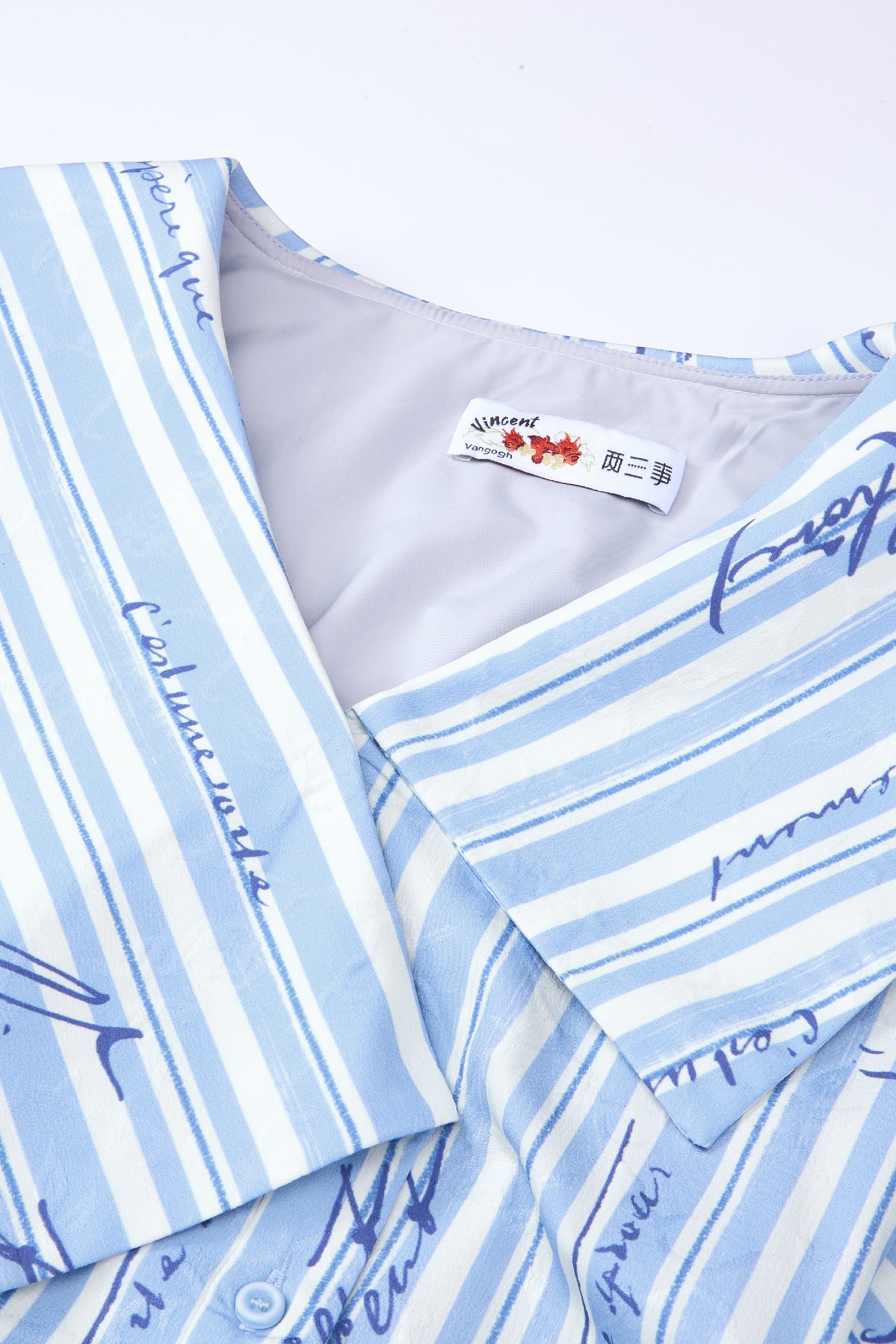 Lapel Collar Printed Dress