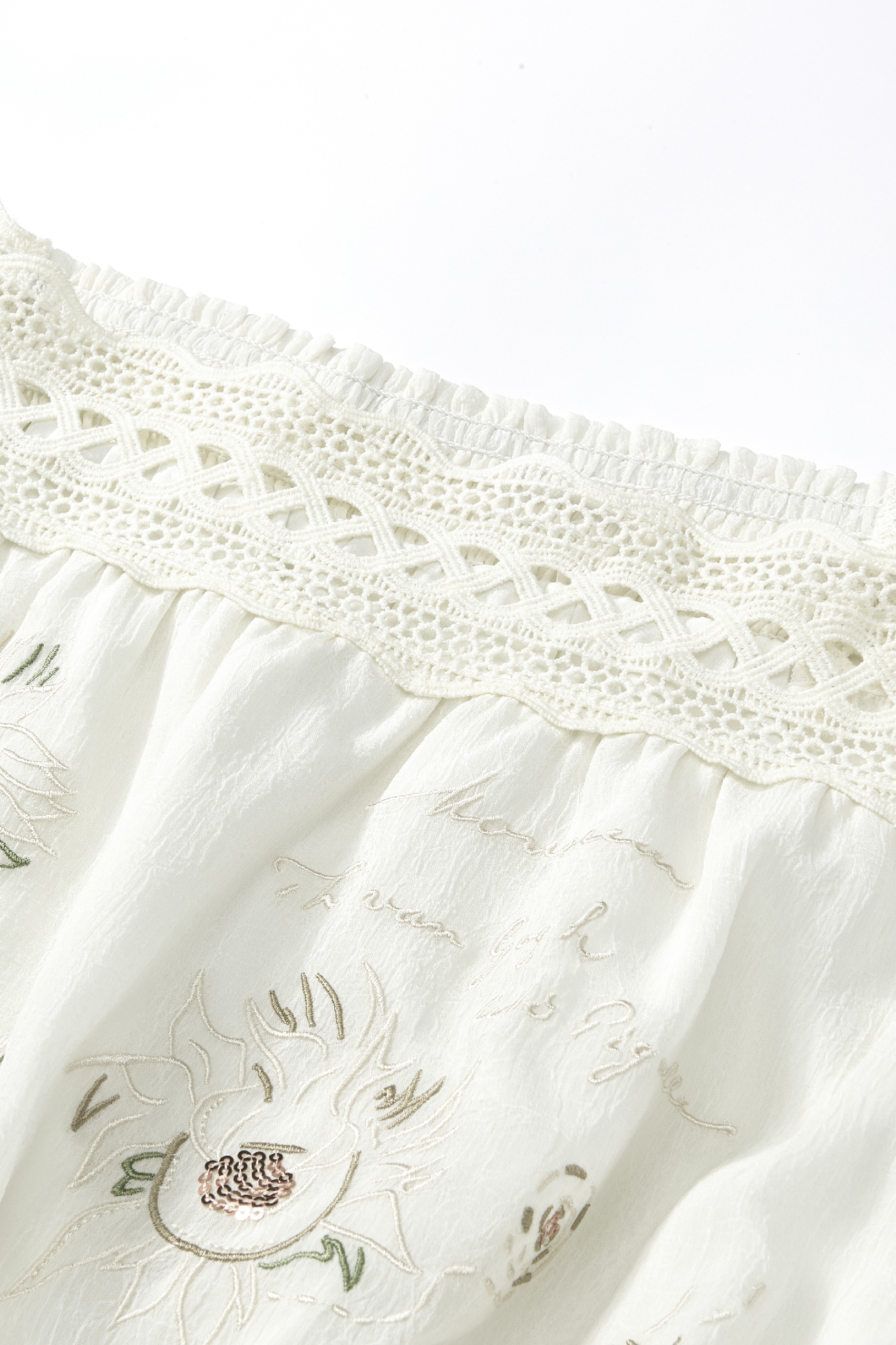 Off-Shoulder Embroidered Dress