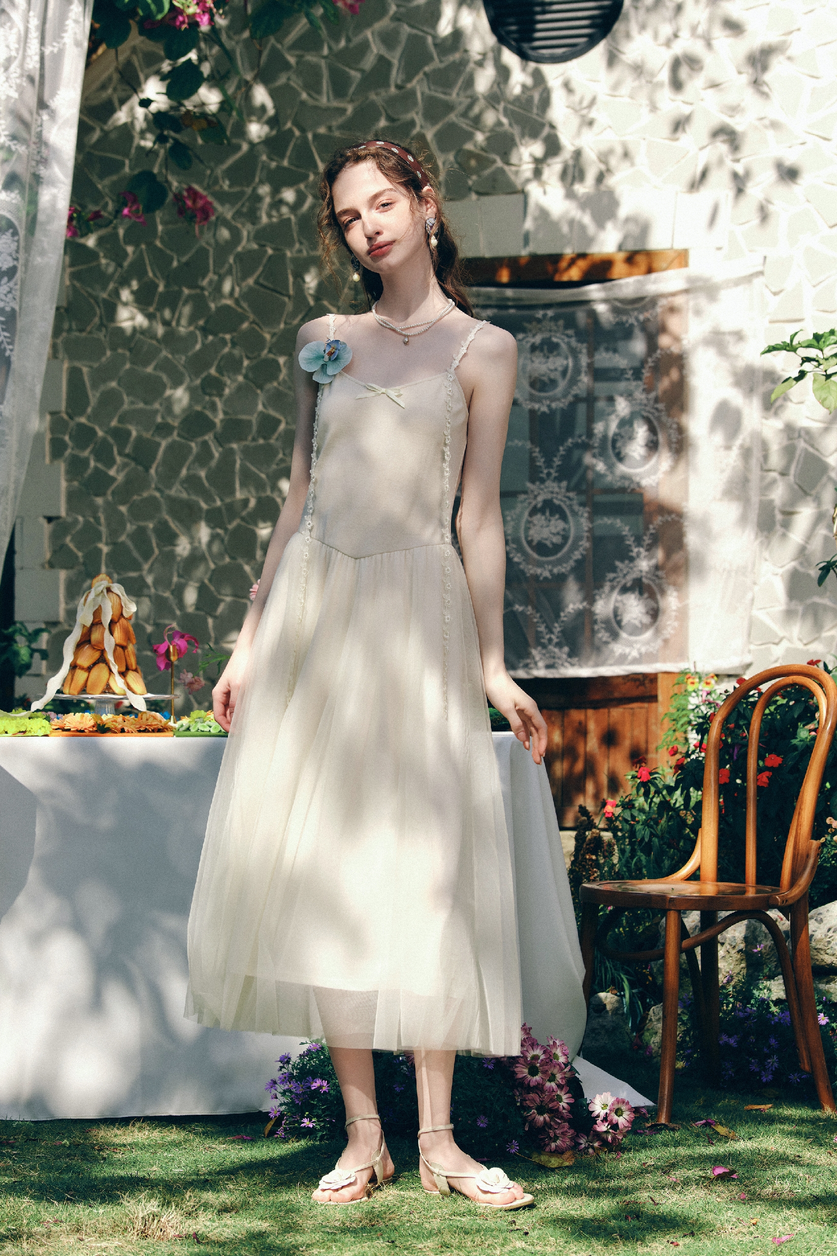 French-Style Spaghetti Strap Dress