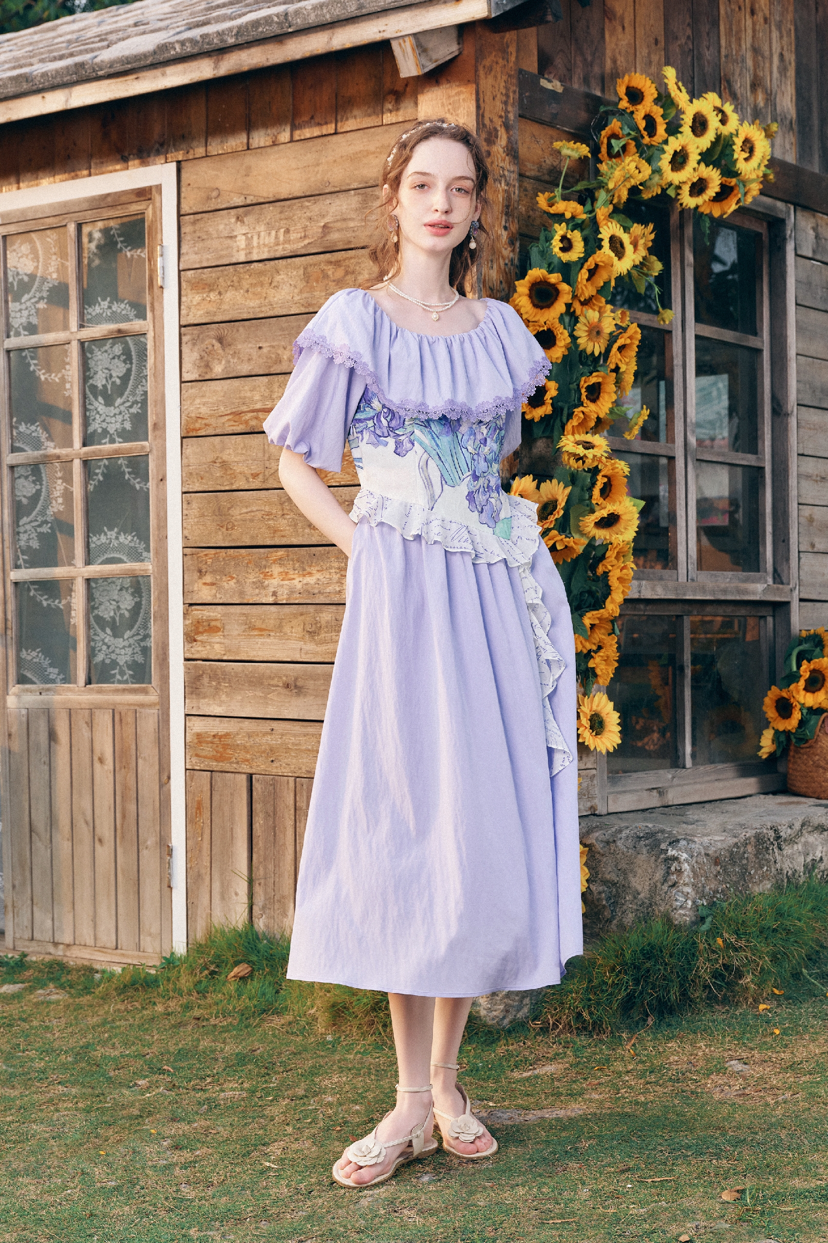 Purple Waist-Cinching Dress