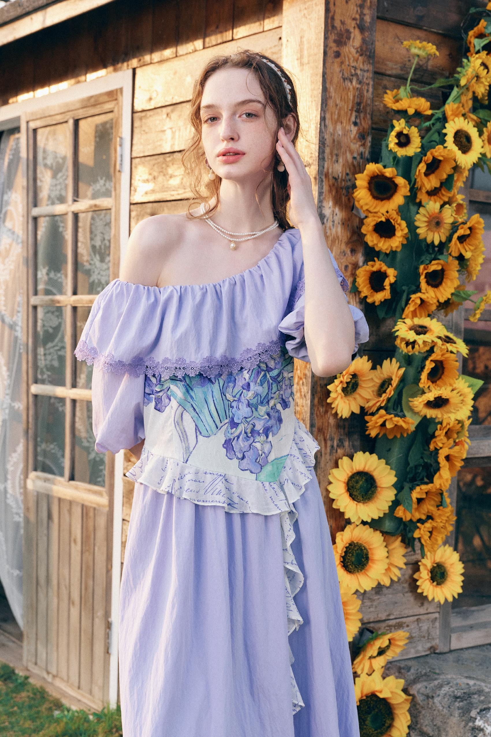 Purple Waist-Cinching Dress-LYONSENS