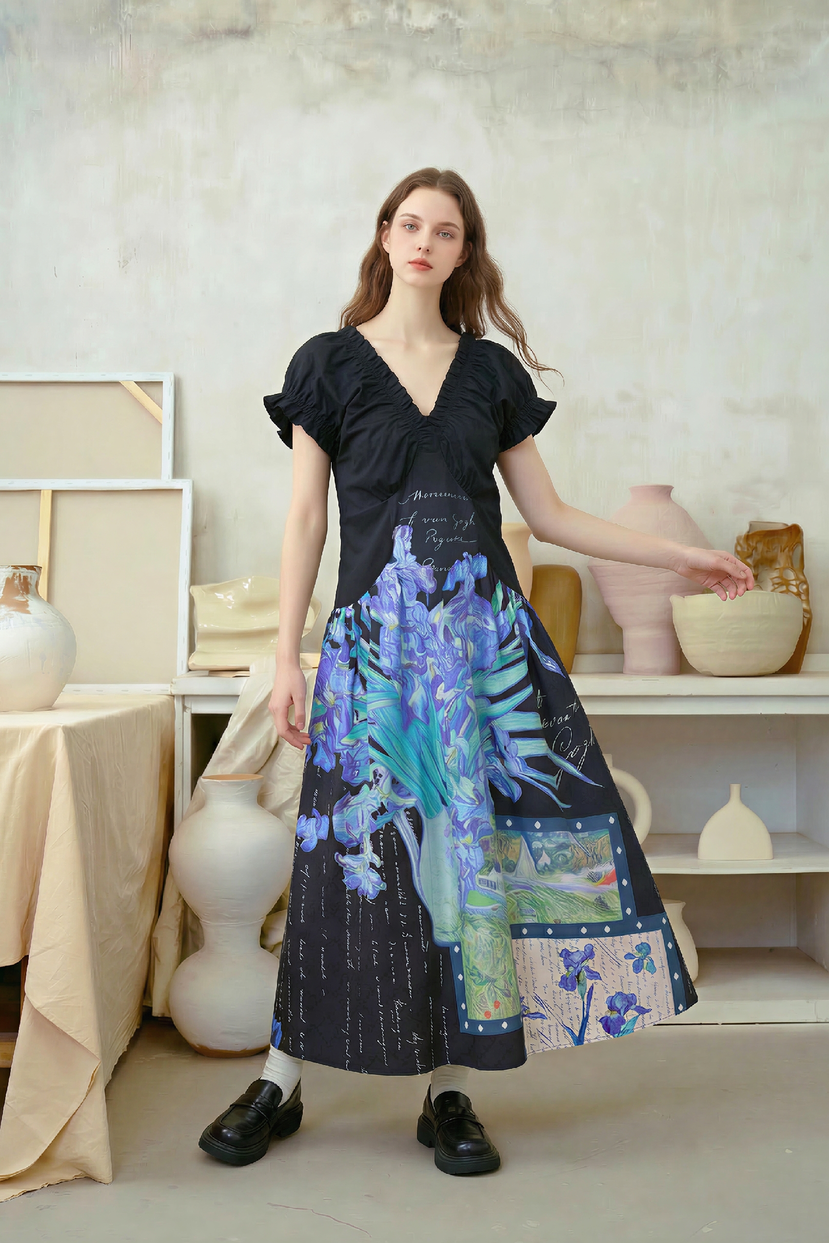 Vintage Floral A-Line Dress