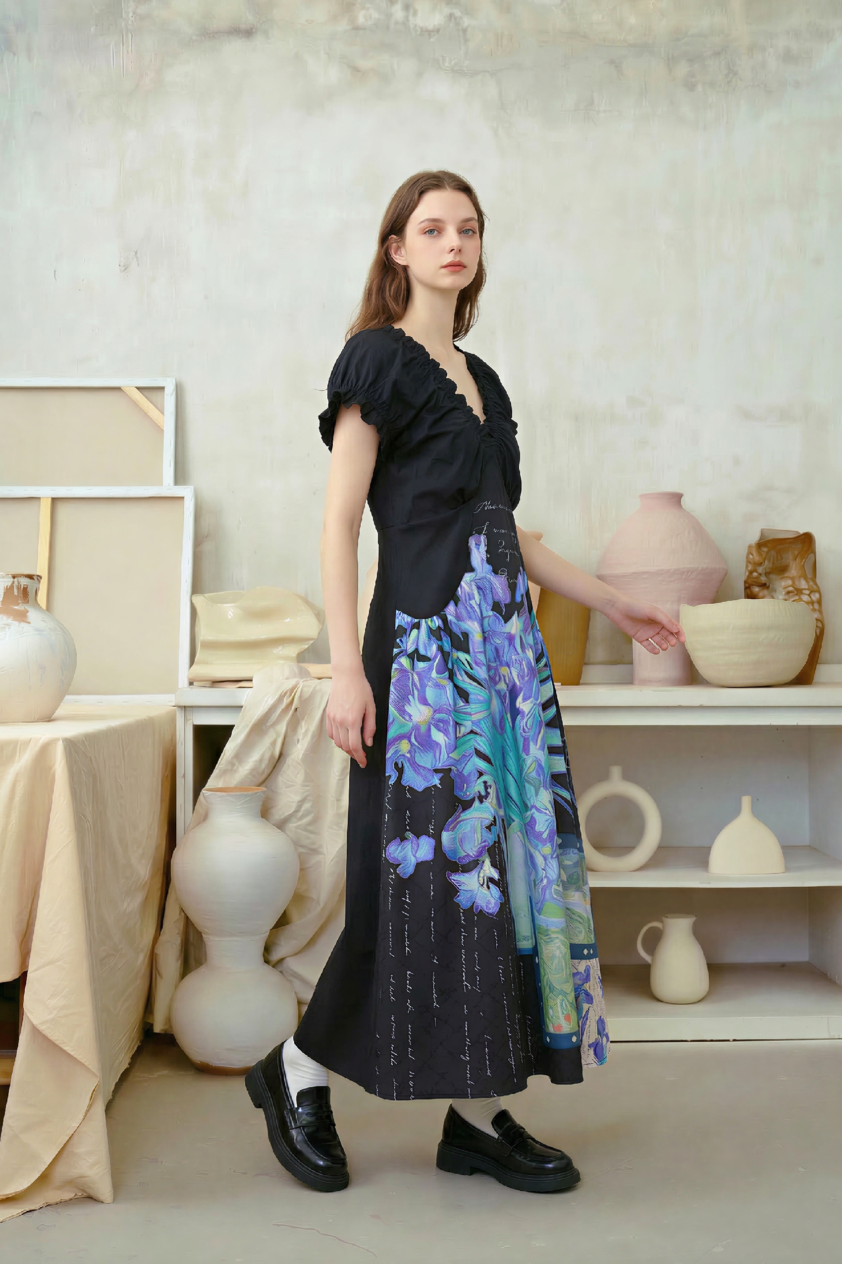 Vintage Floral A-Line Dress