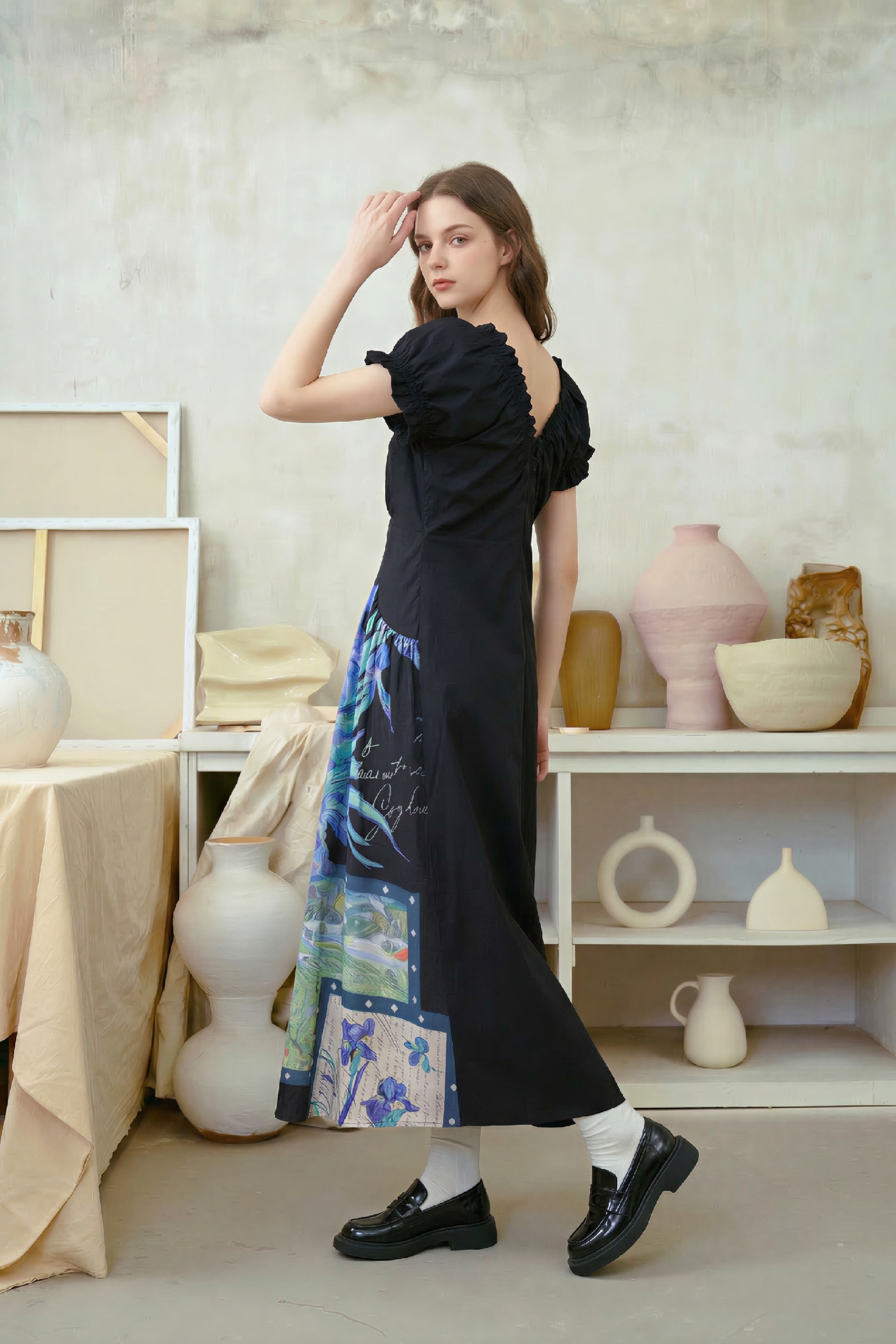 Vintage Floral A-Line Dress