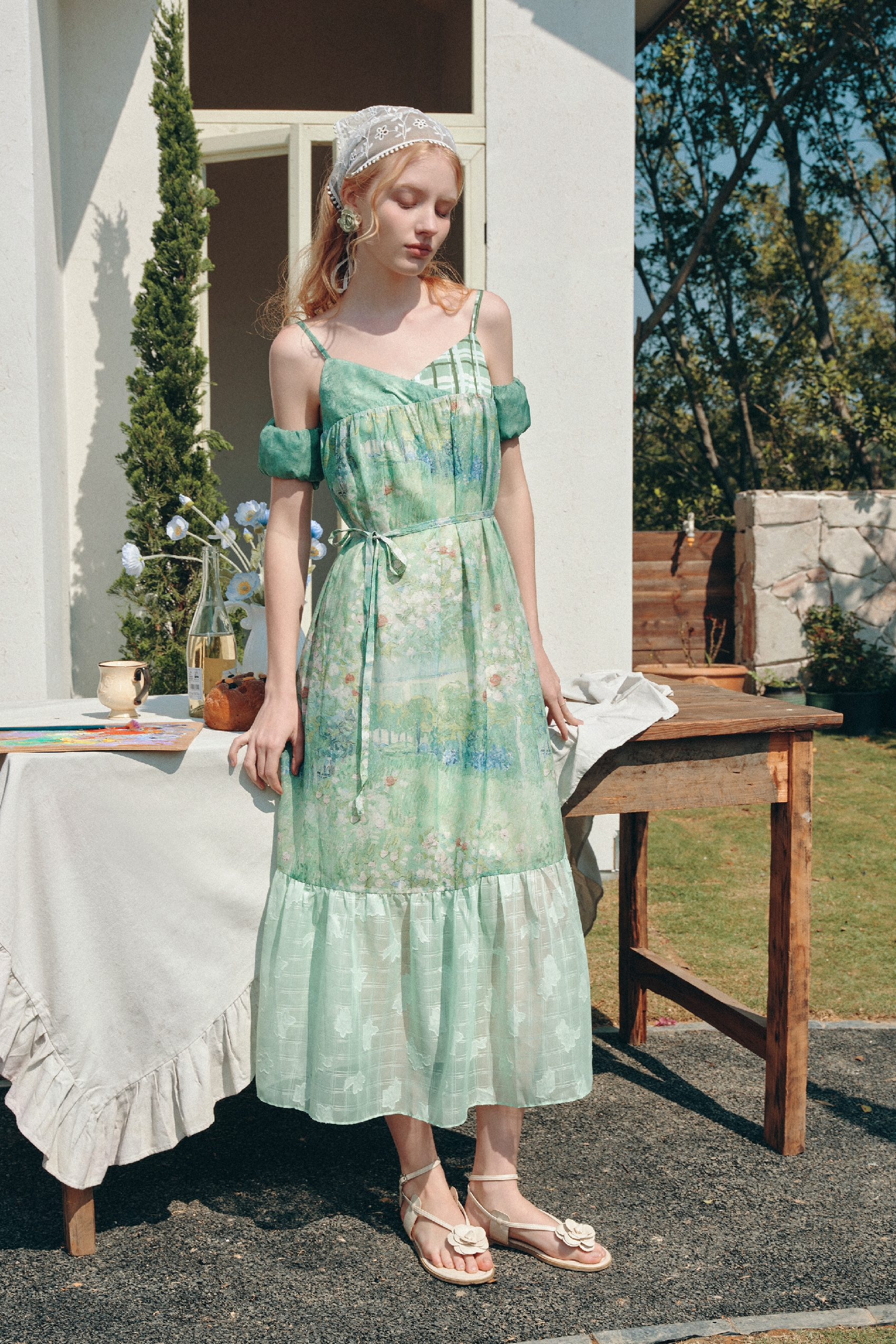 French-Style Spaghetti Strap Dress