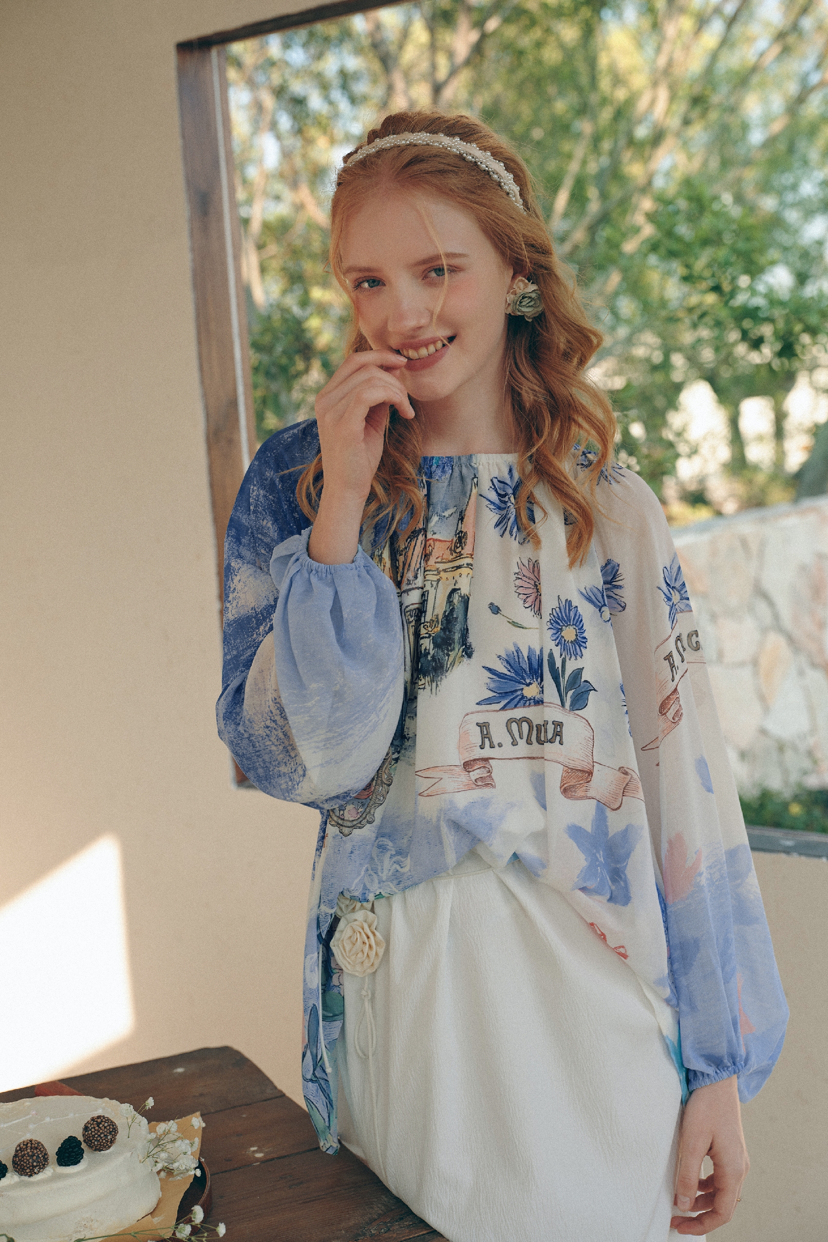 Lantern Sleeve Faux Two-Piece Dress