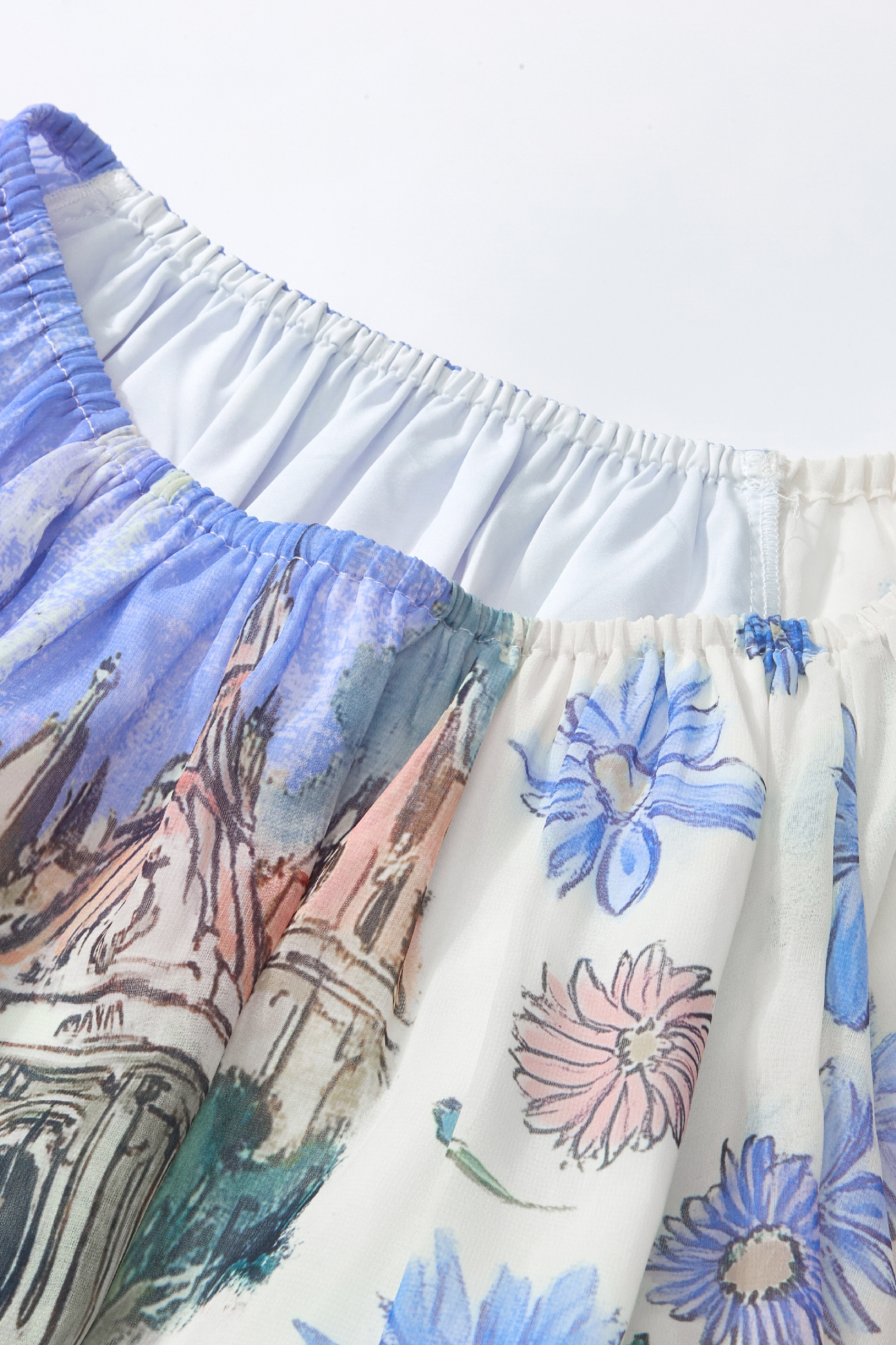 Lantern Sleeve Faux Two-Piece Dress