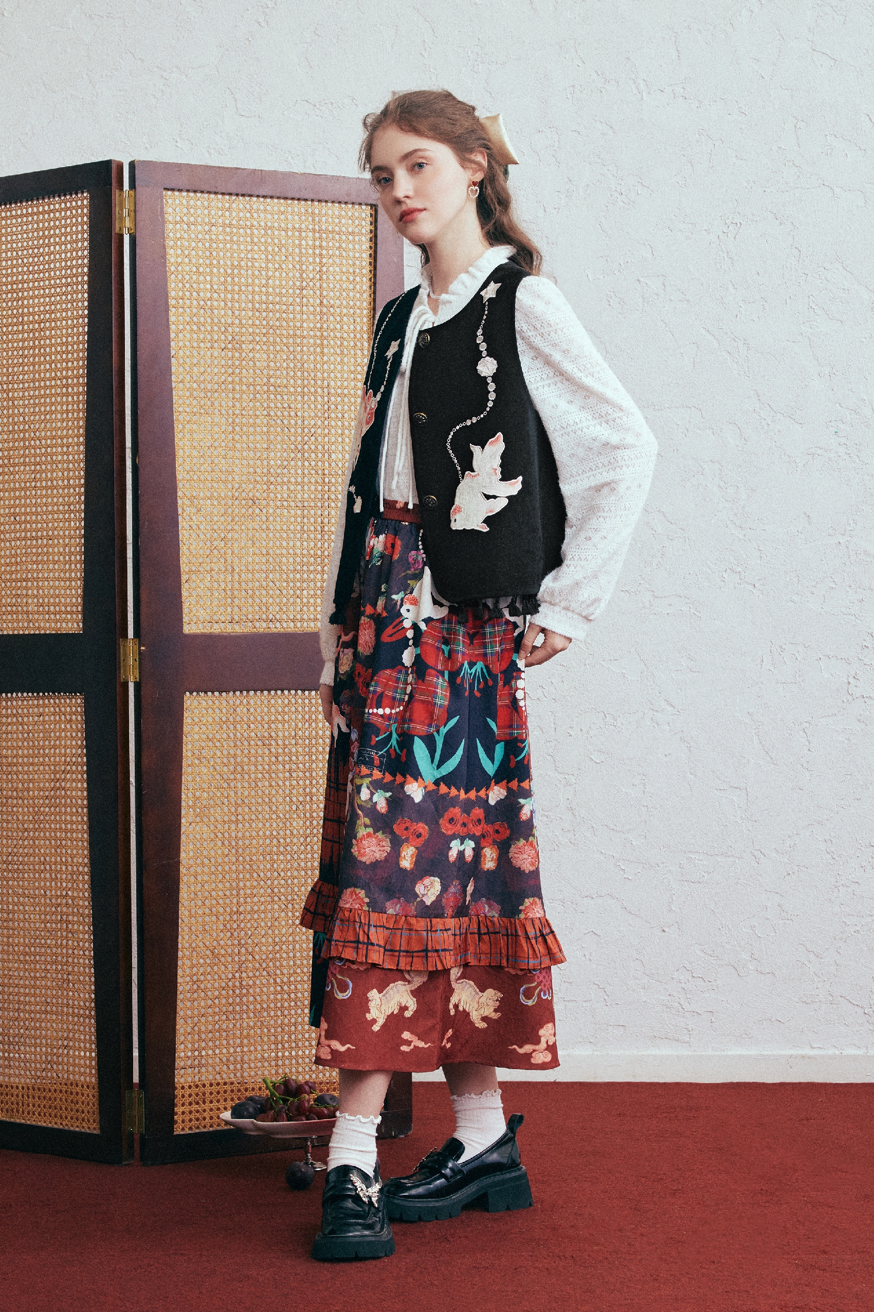 Modern Chinese-Style Koi Printed Vest