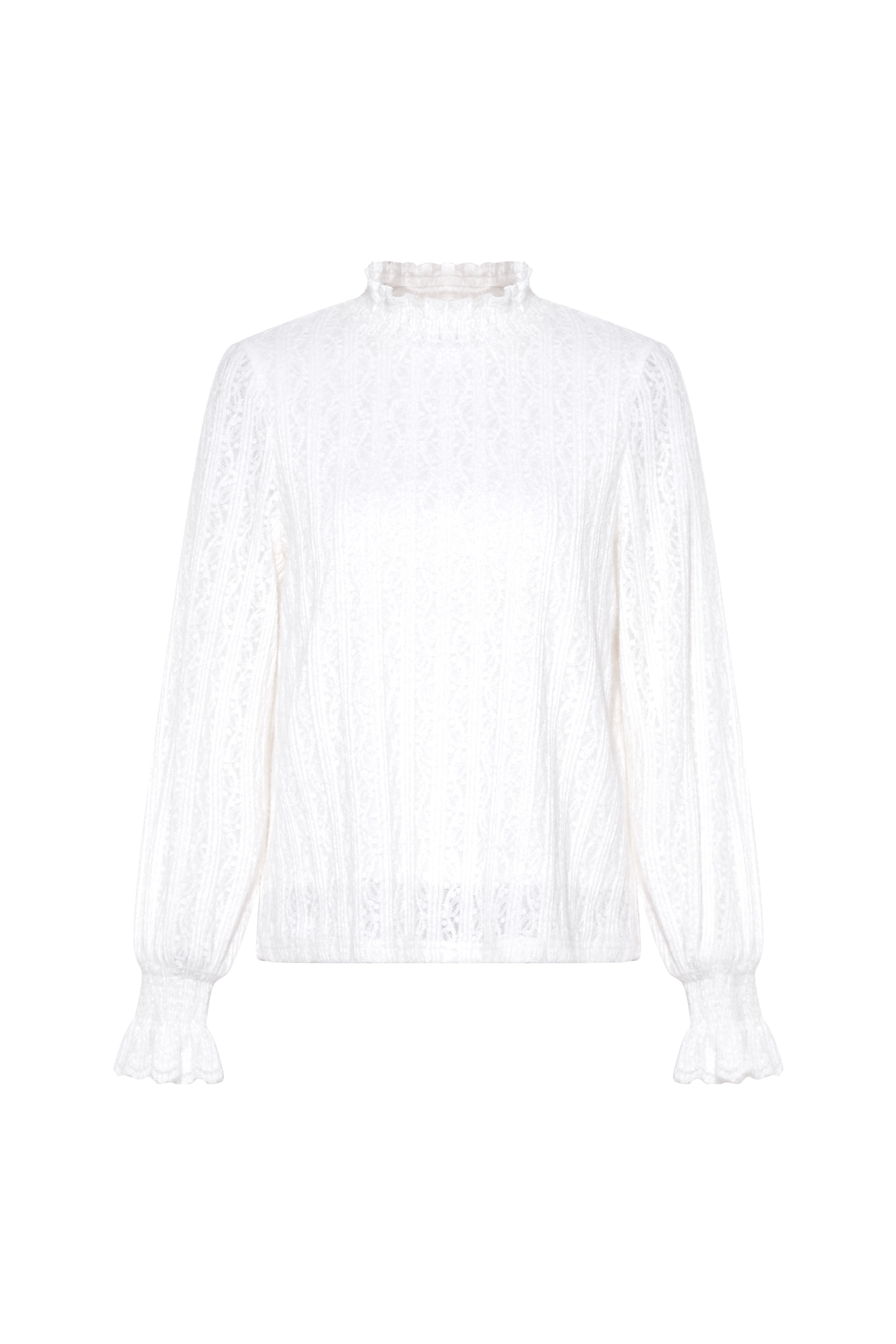 High-Neck Lace Long-Sleeve Base Top