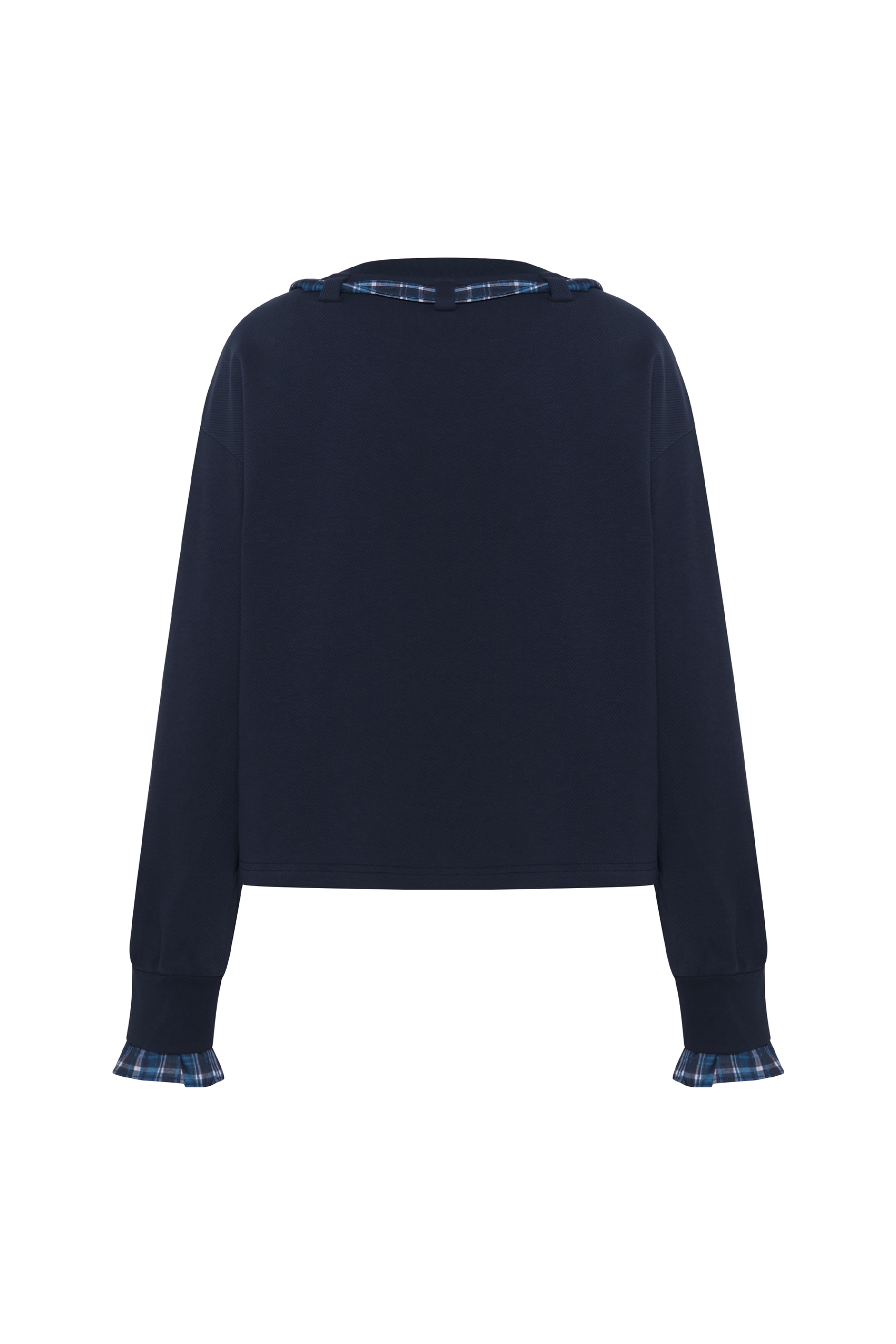 Vintage Printed Plaid Bow T-Shirt