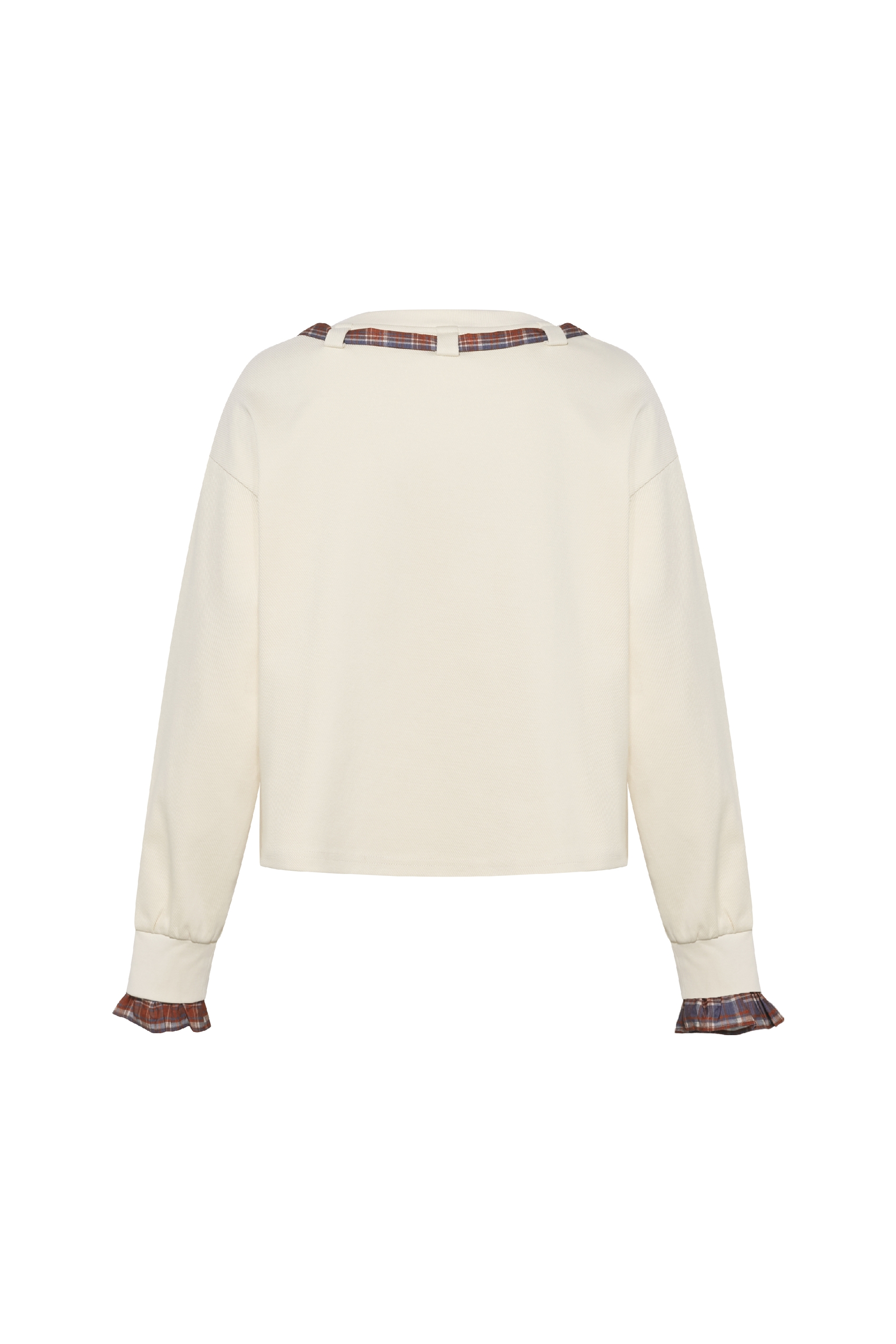 Vintage Printed Plaid Bow T-Shirt