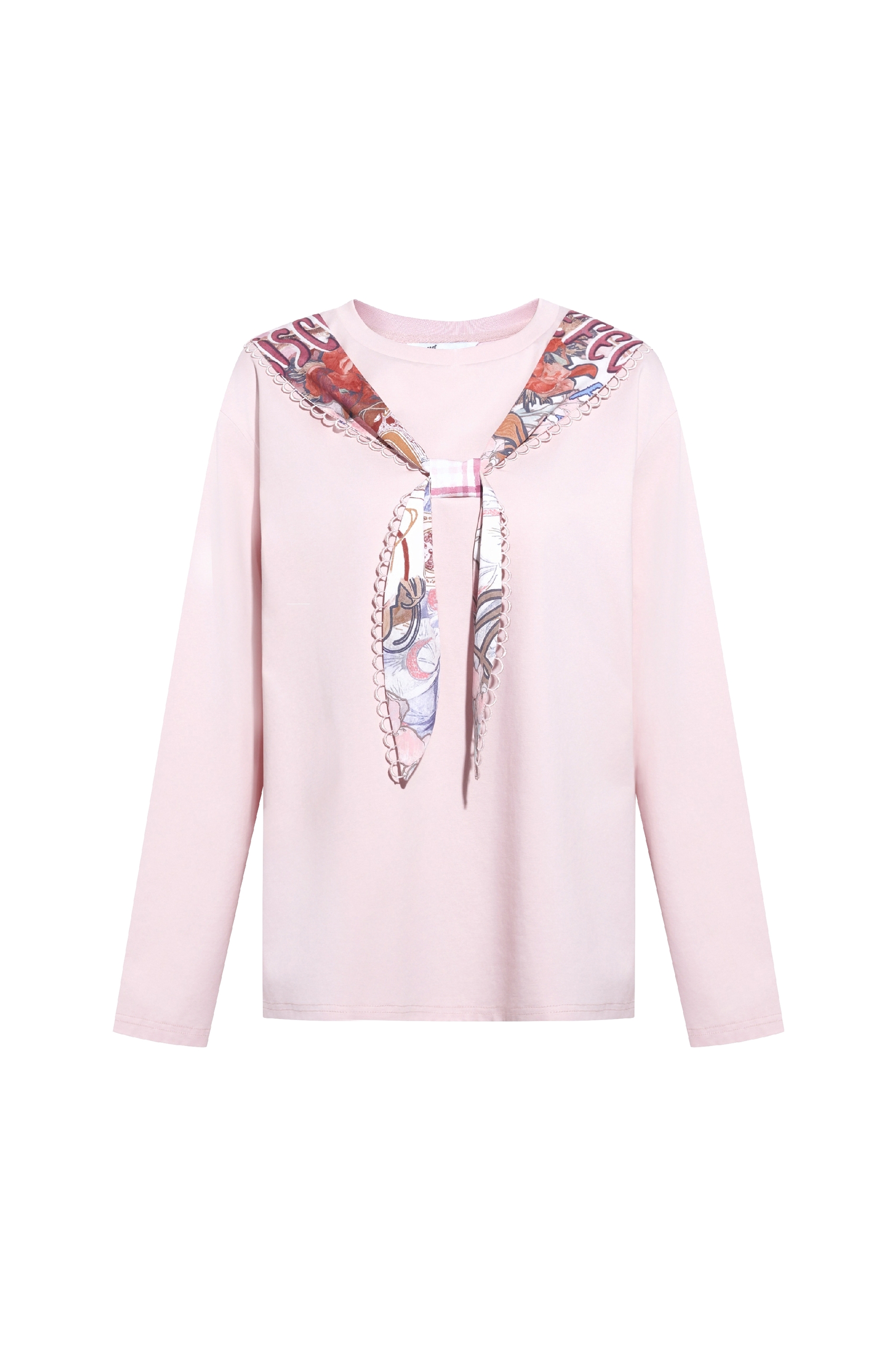 Printed Faux Tie T-Shirt