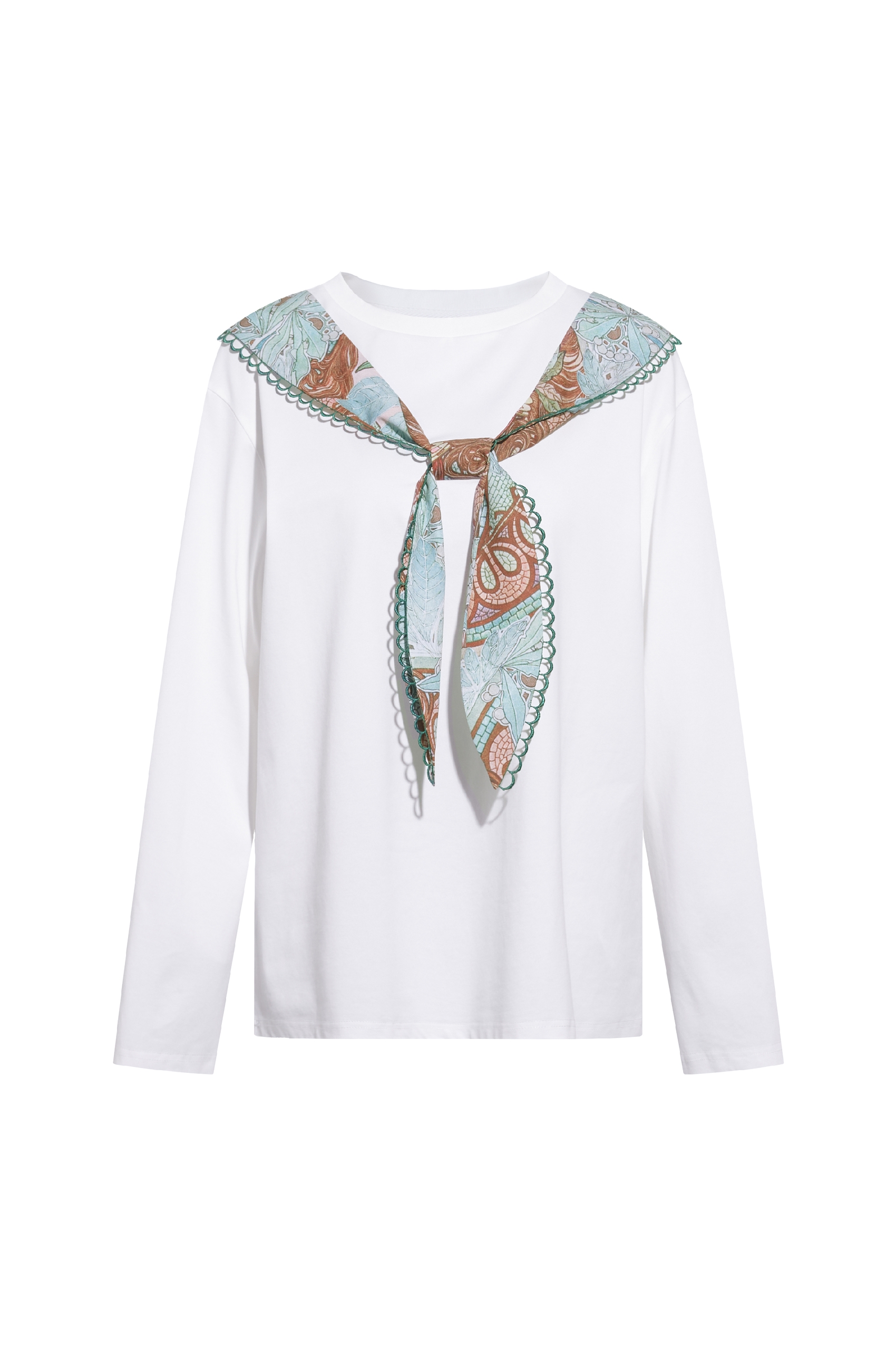 Printed Faux Tie T-Shirt