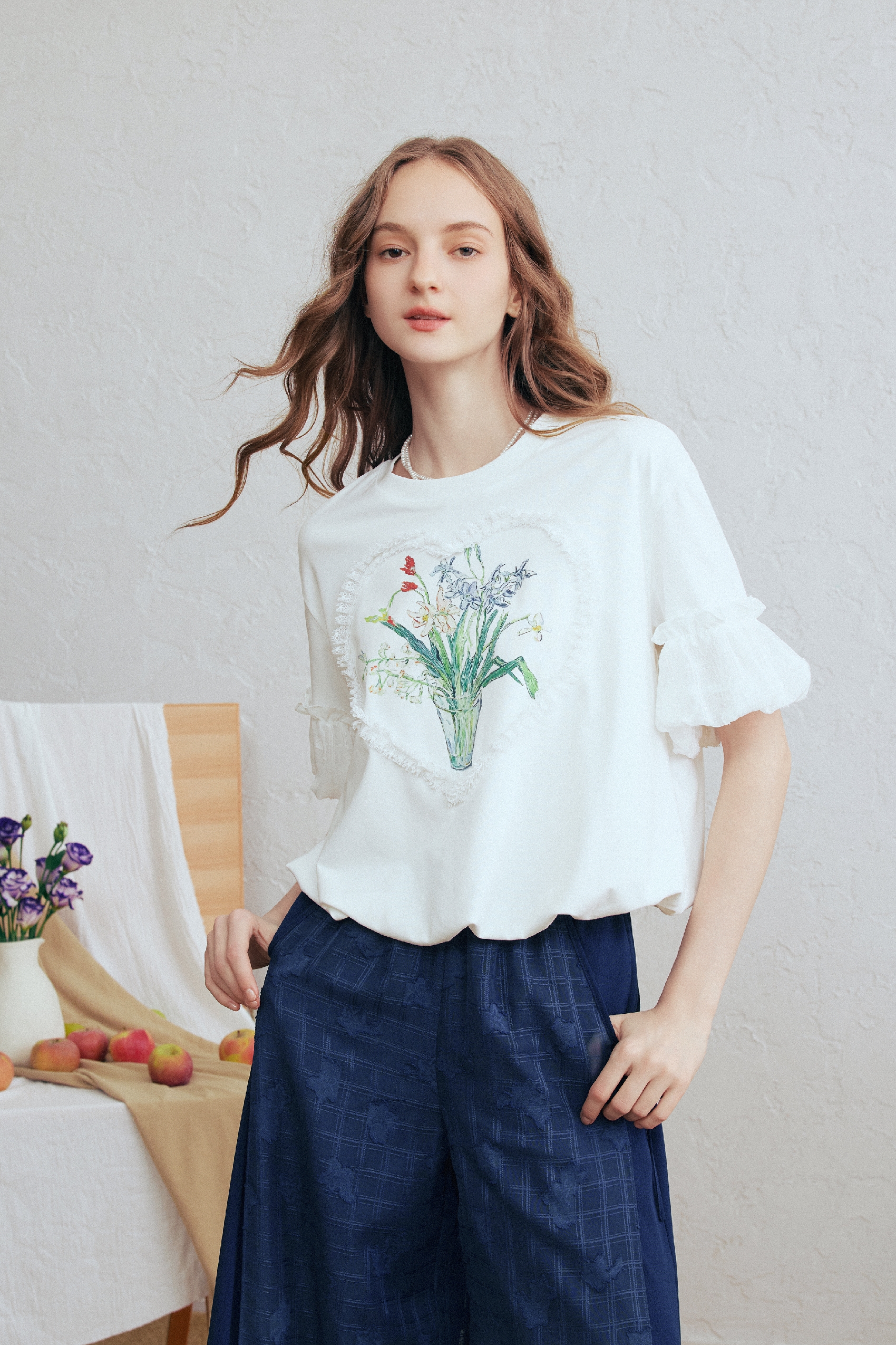 Printed Lace T-Shirt