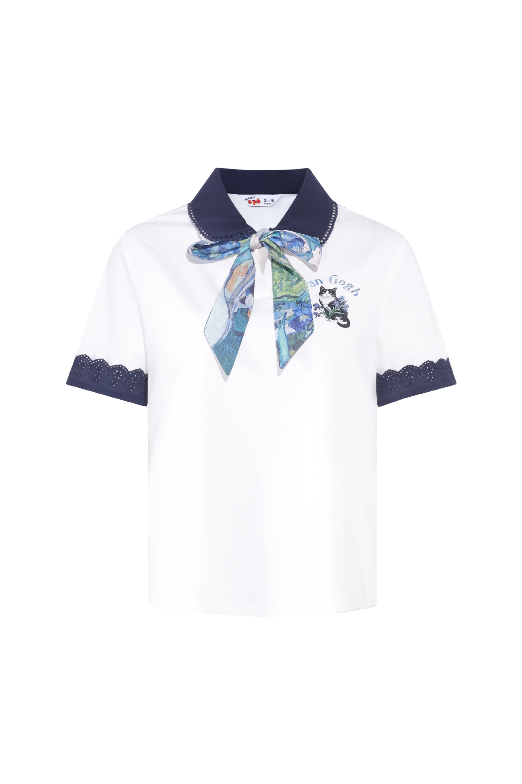 Peter Pan Collar Printed T-Shirt