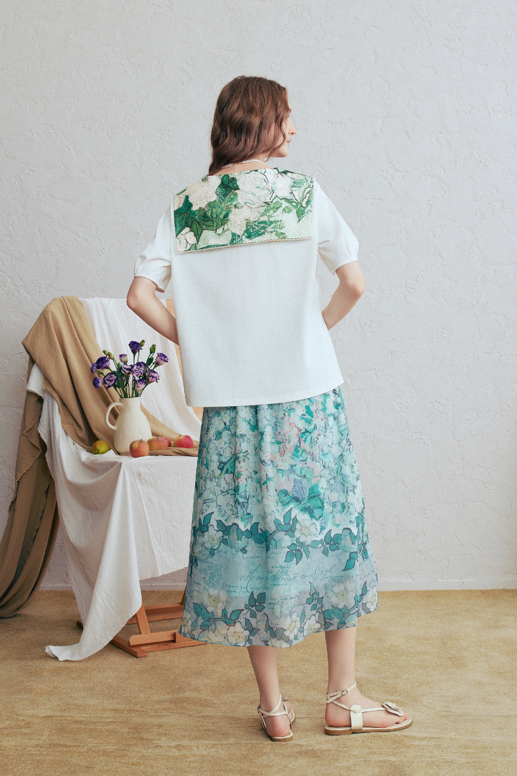 Sailor Collar Puff Sleeve T-Shirt